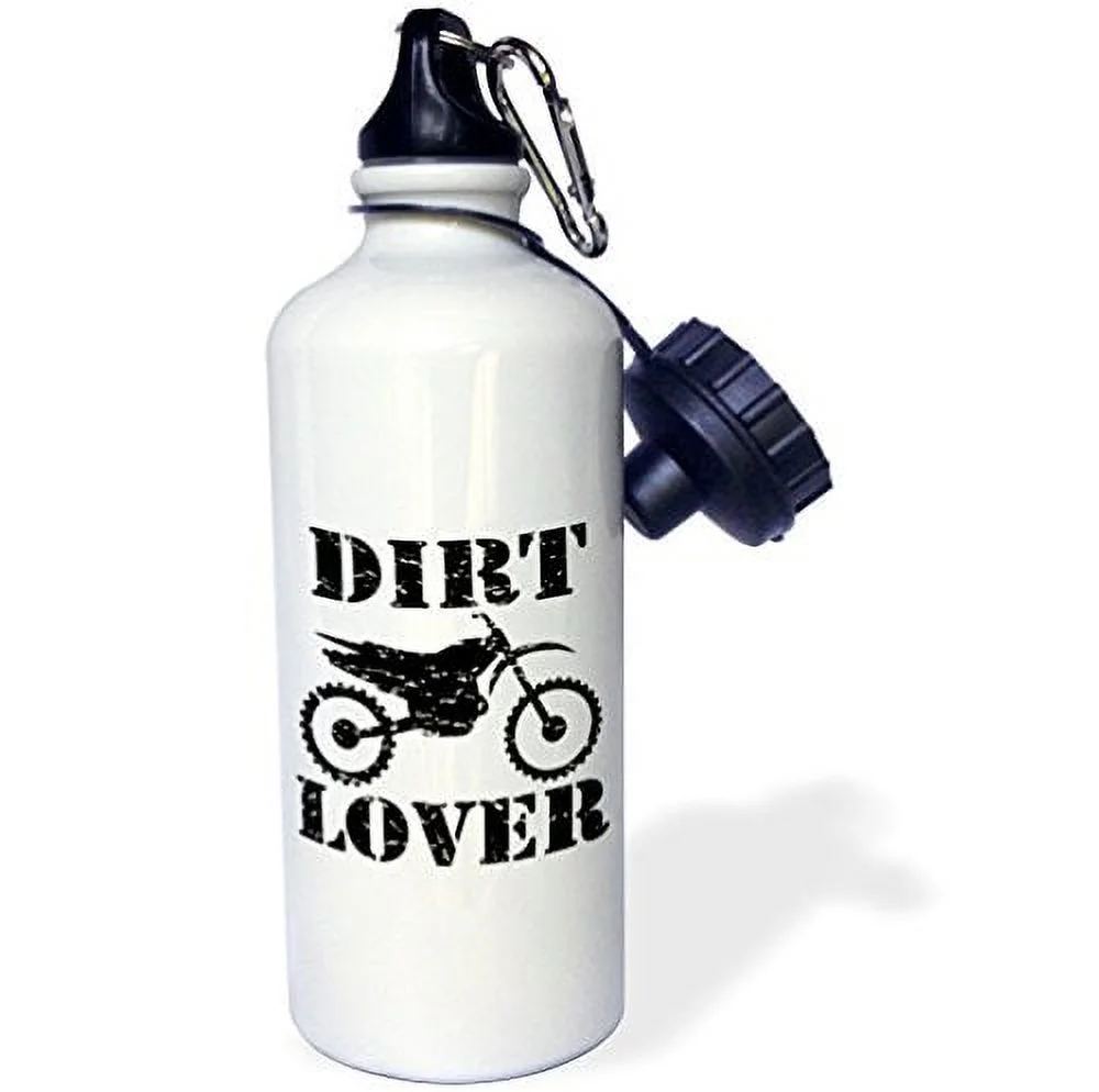 3dRose Danger sign illustration with a stickman getting air on a dirt bike, Sports Water Bottle, 21oz
