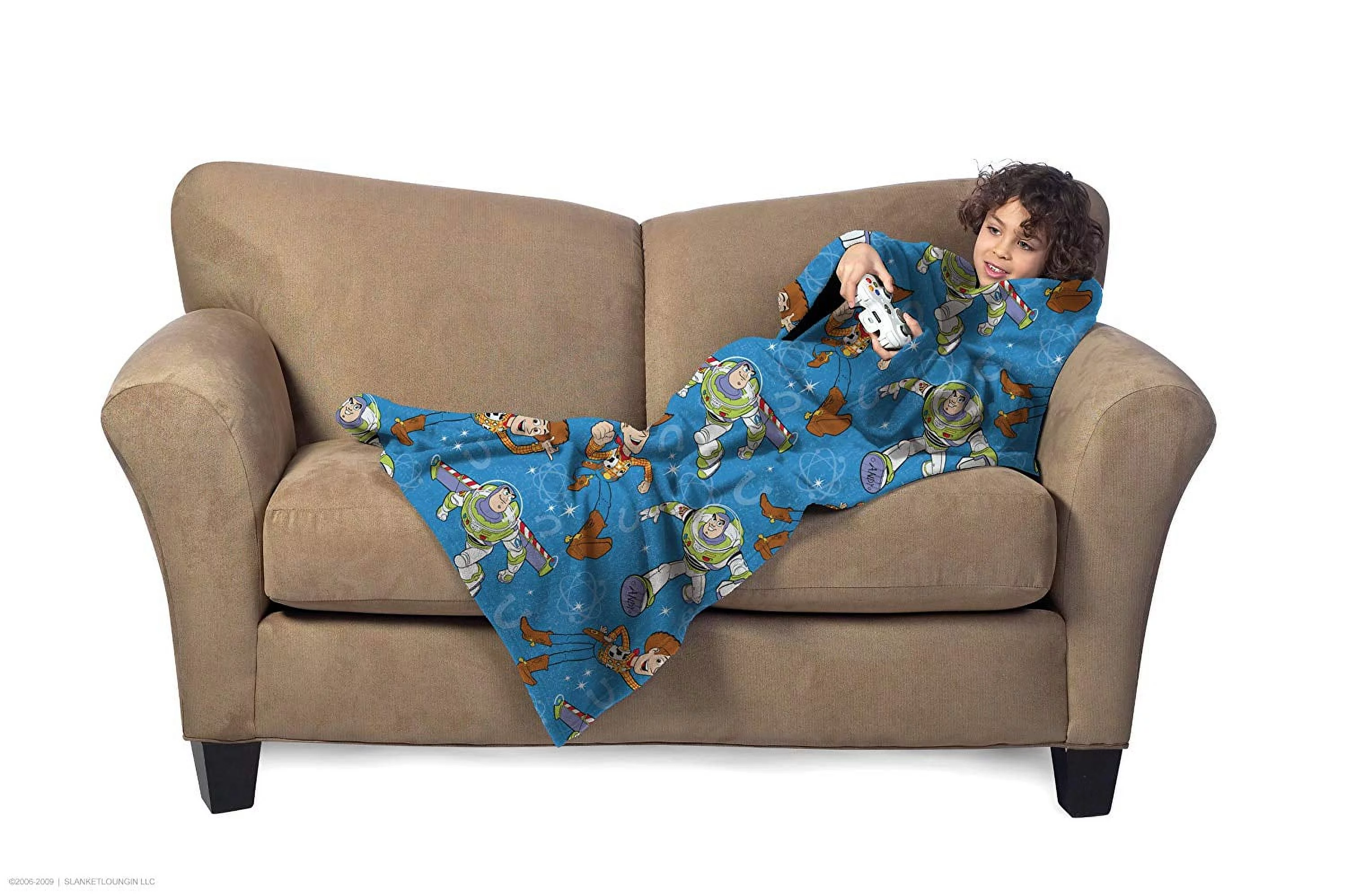 Toy Story Star Defenders: Woody & Buzz Lightyear - Youth Sized Comfy Throw - The Blanket with Sleeves