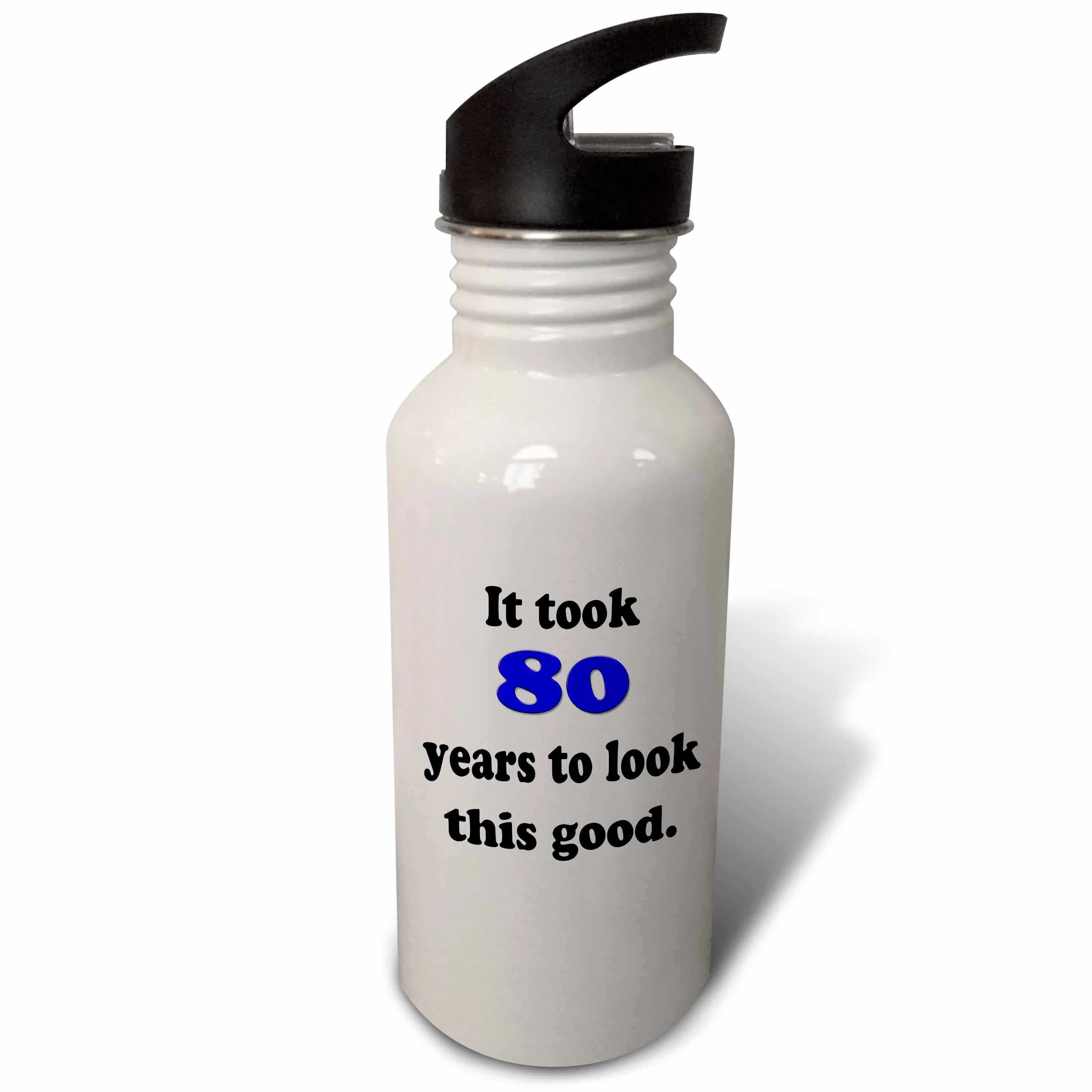 It took eighty years to look this good, Blue 21 oz Sports Water Bottle wb-113676-1