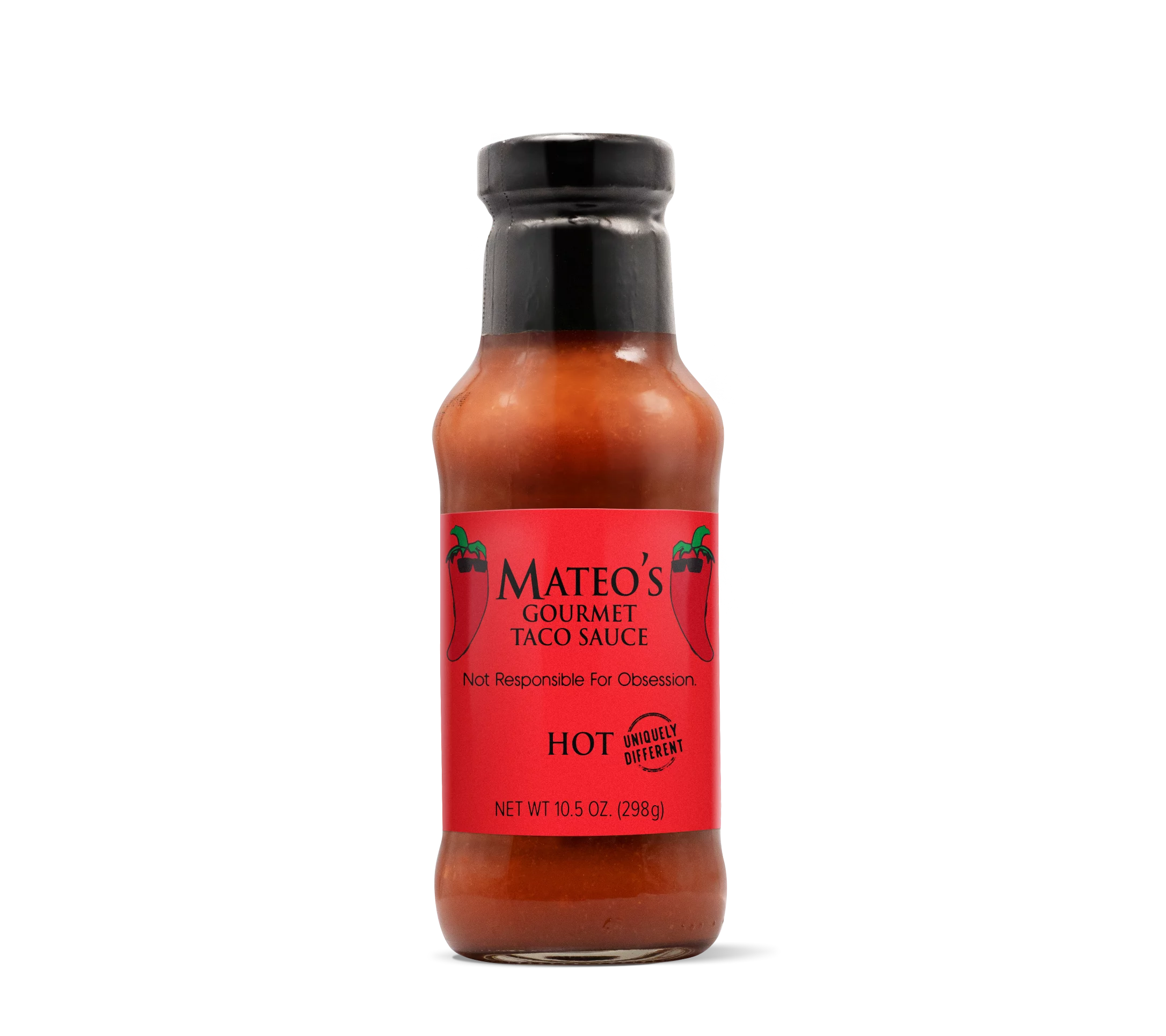 Mateo's Gourmet All Natural Hot Taco Sauce, 10.5oz Bottle