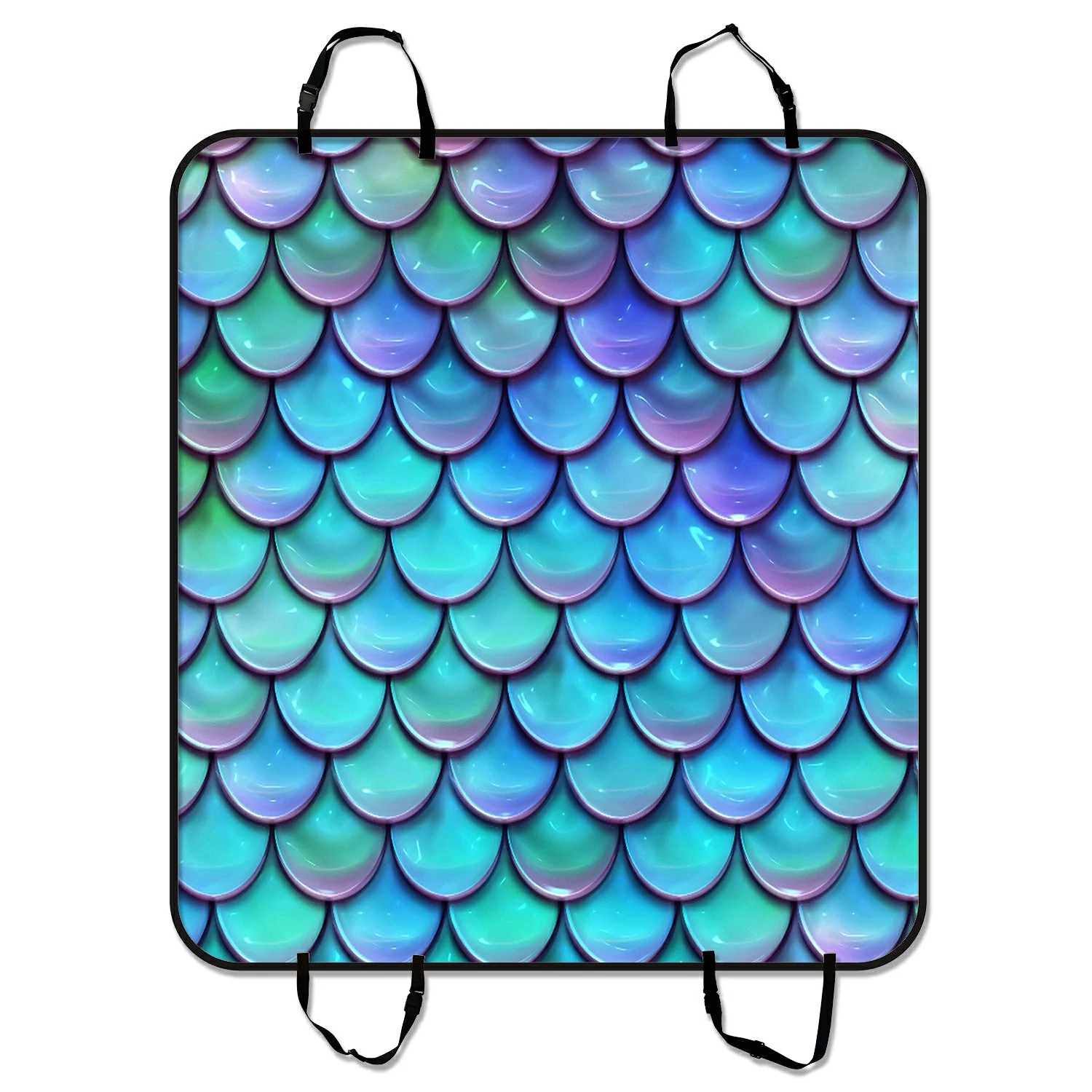 GCKG Fish Scales Purple Blue Pet Car Seat Cover Dog Car Seat Mat Hammock Cargo Mat Trunk Mat For Cars Trucks and SUV 54x60 inches
