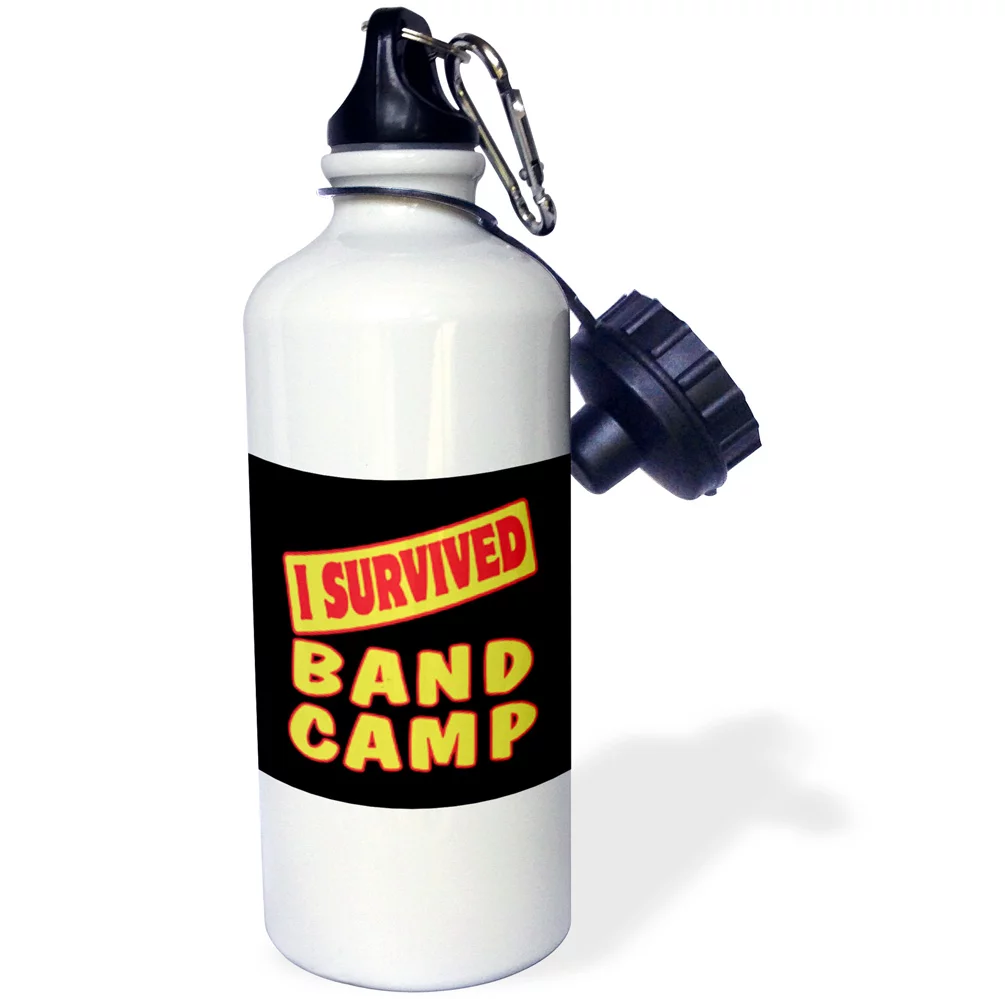 3dRose I Survived Band Camp Survial Pride And Humor Design - Straw Water Bottle, 21-ounce