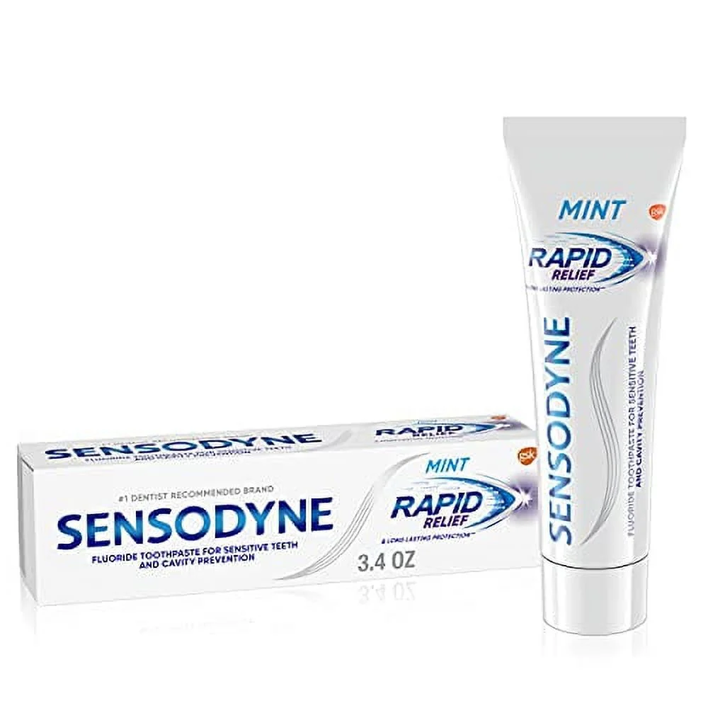 Sensodyne Rapid Relief Sensitivity Toothpaste for Sensitive Teeth Mint, 3.4 Oz, 6 Pack
