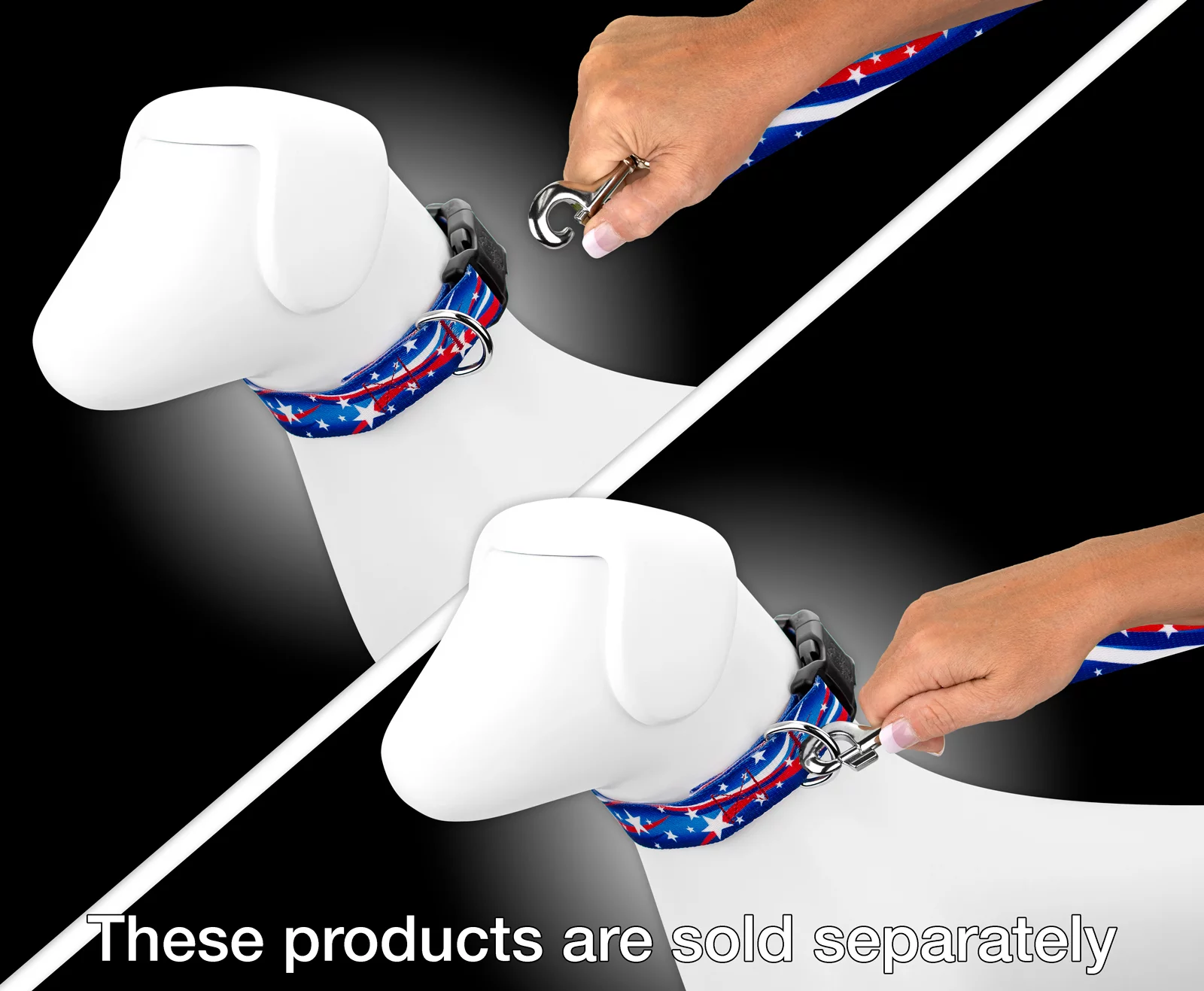 Country Brook Design - 1 inch Star Spangled Dog Leash - 6 Feet