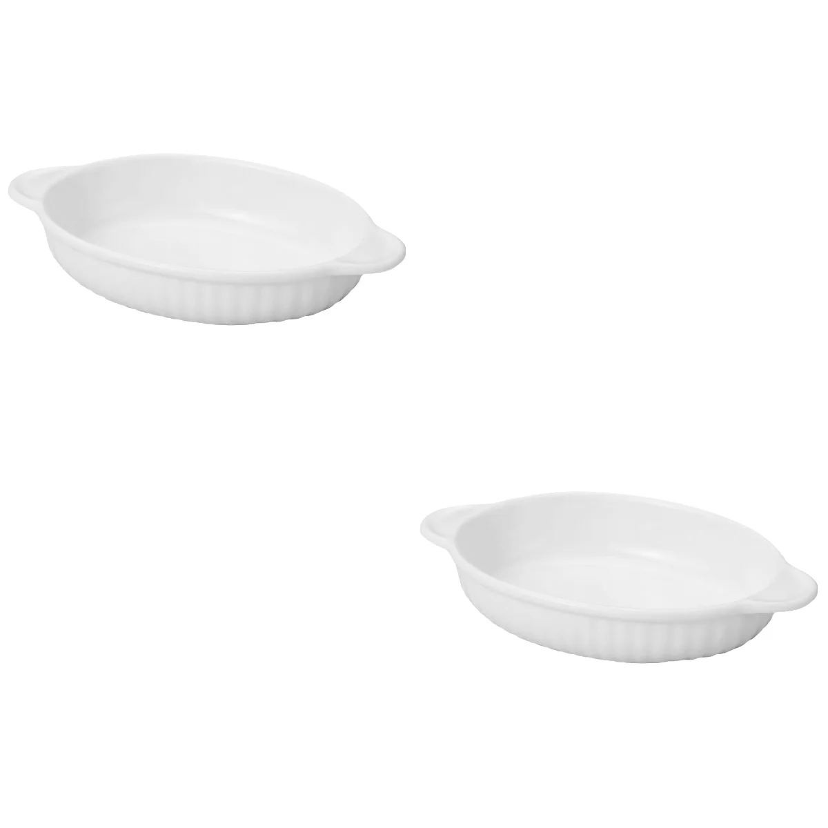 2pcs Ceramic Baking Tray with Double Handles Ceramic Food Bowl Household Bakeware