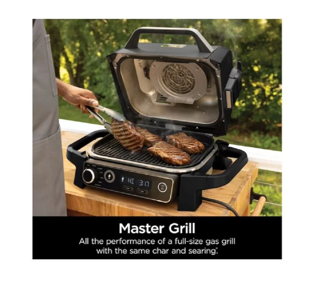 Ninja Woodfire 7-in-1 Outdoor Grill and Smoker 1760-Watt Grey Electric Grill OG701LW [New Open Box]
