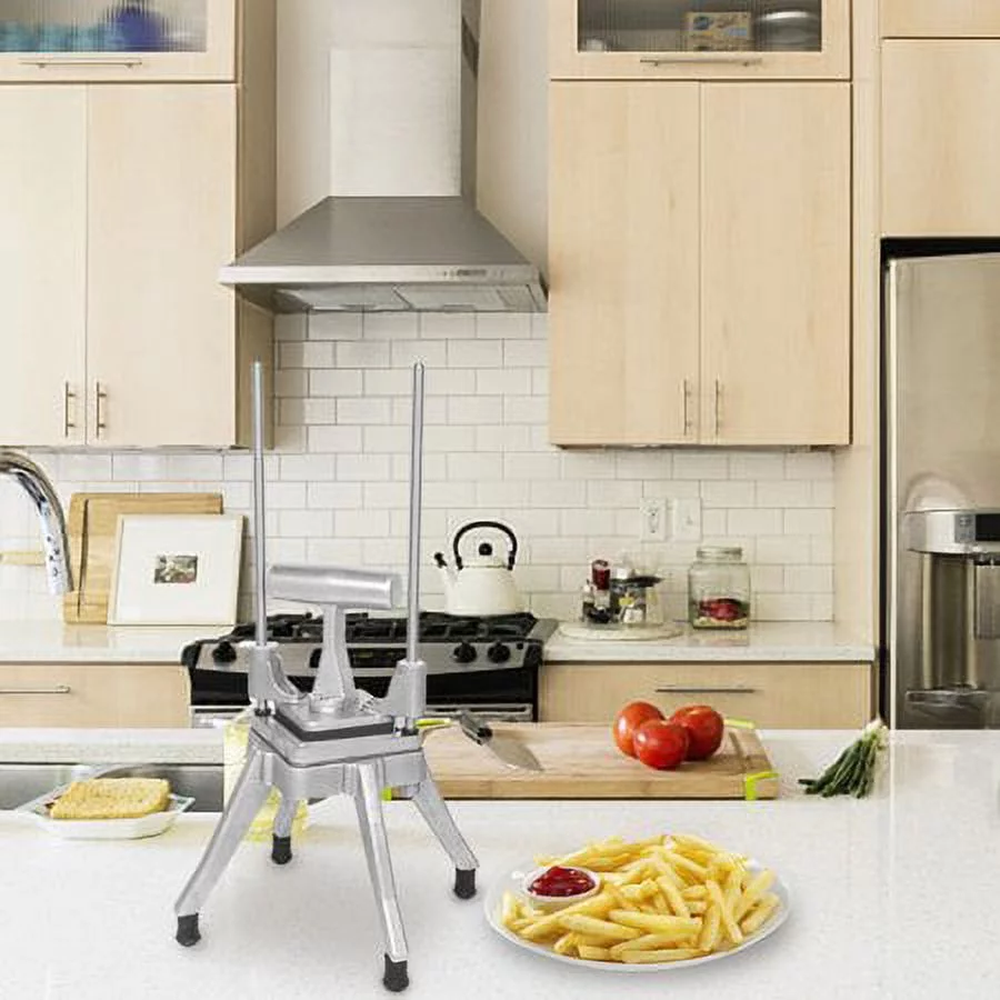 ROVSUN Commercial Vegetable Chopper French Fry Cutter with 4 Sizes Blades, Potato Dicer Slicer Fruit Chopper Stainless Steel for Restaurant, Home & Kitchen, 1/2