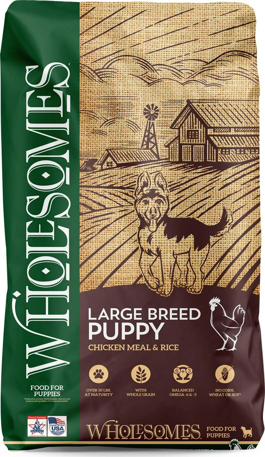 Wholesomes Large Breed Puppy Dog Food, 35 lb.