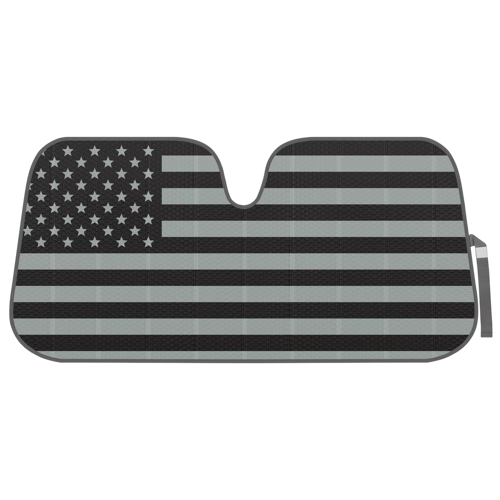BDK Black & White American Flag Windshield Sun Shade for Car SUV Truck Van