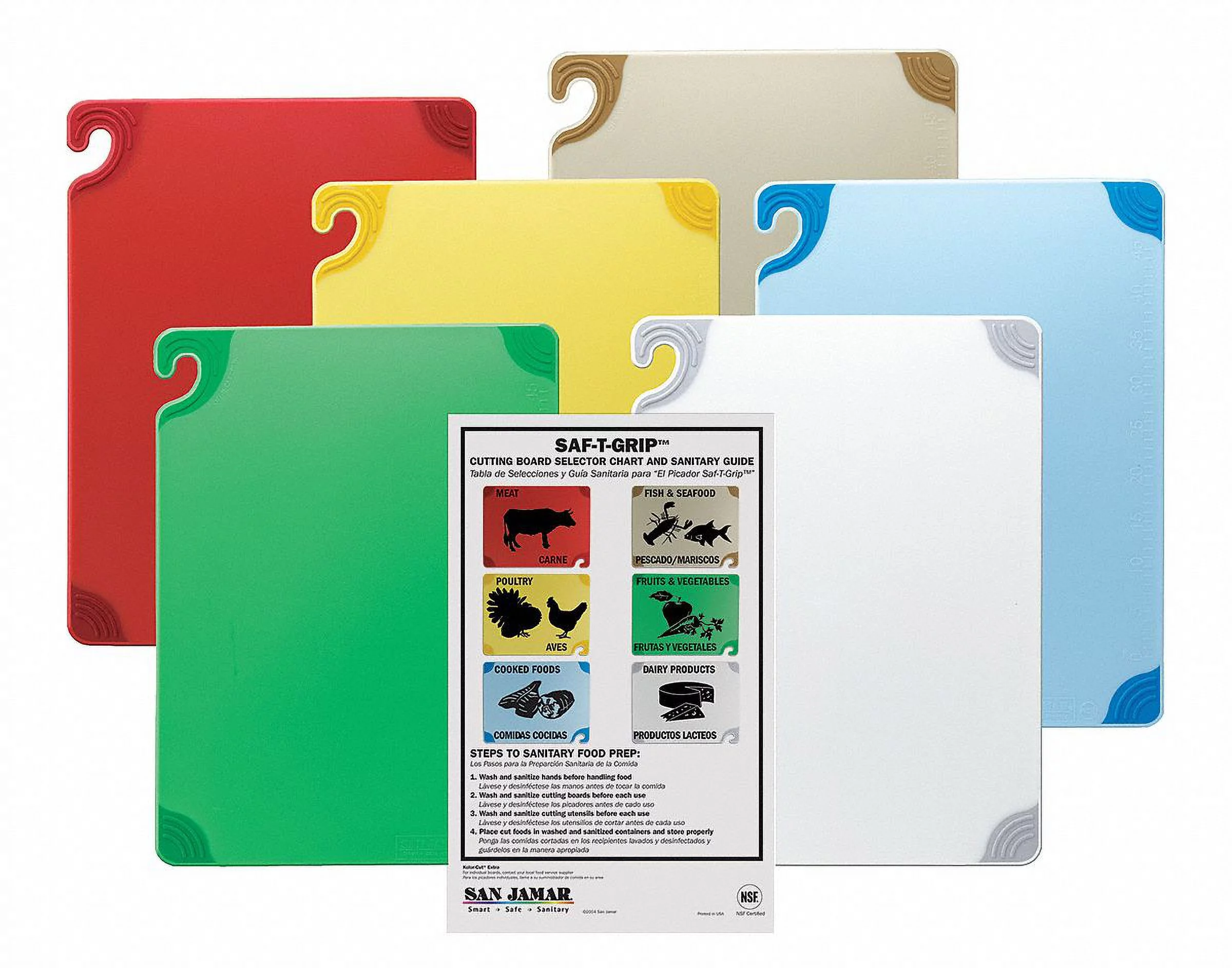 San Jamar Cutting Board Set,15x20 CBG1520KC
