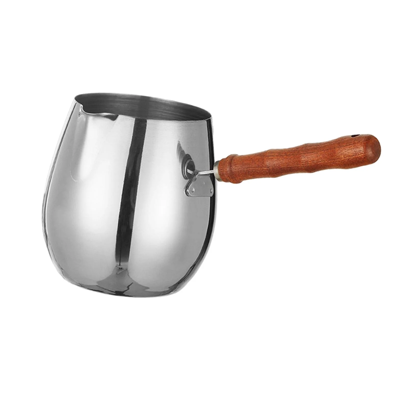 Stainless Steel Turkish Coffee Pot Chocolate Melting Pan Leakproof for Warm Tea Hot Chocolate Sauces Gravies Milk Warmer Pot 600ml