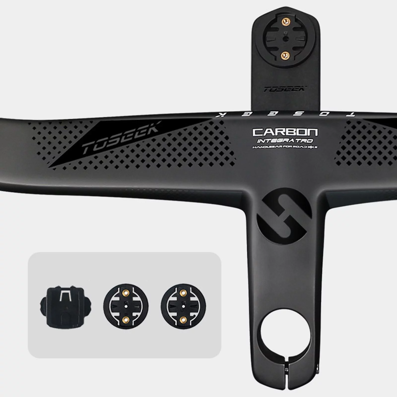 Carbon Integrated Road Handlebar Handle /420/440 80 90 100 110 120mm Glossy Carbon Fiber Bike Handlebars , 420x100mm