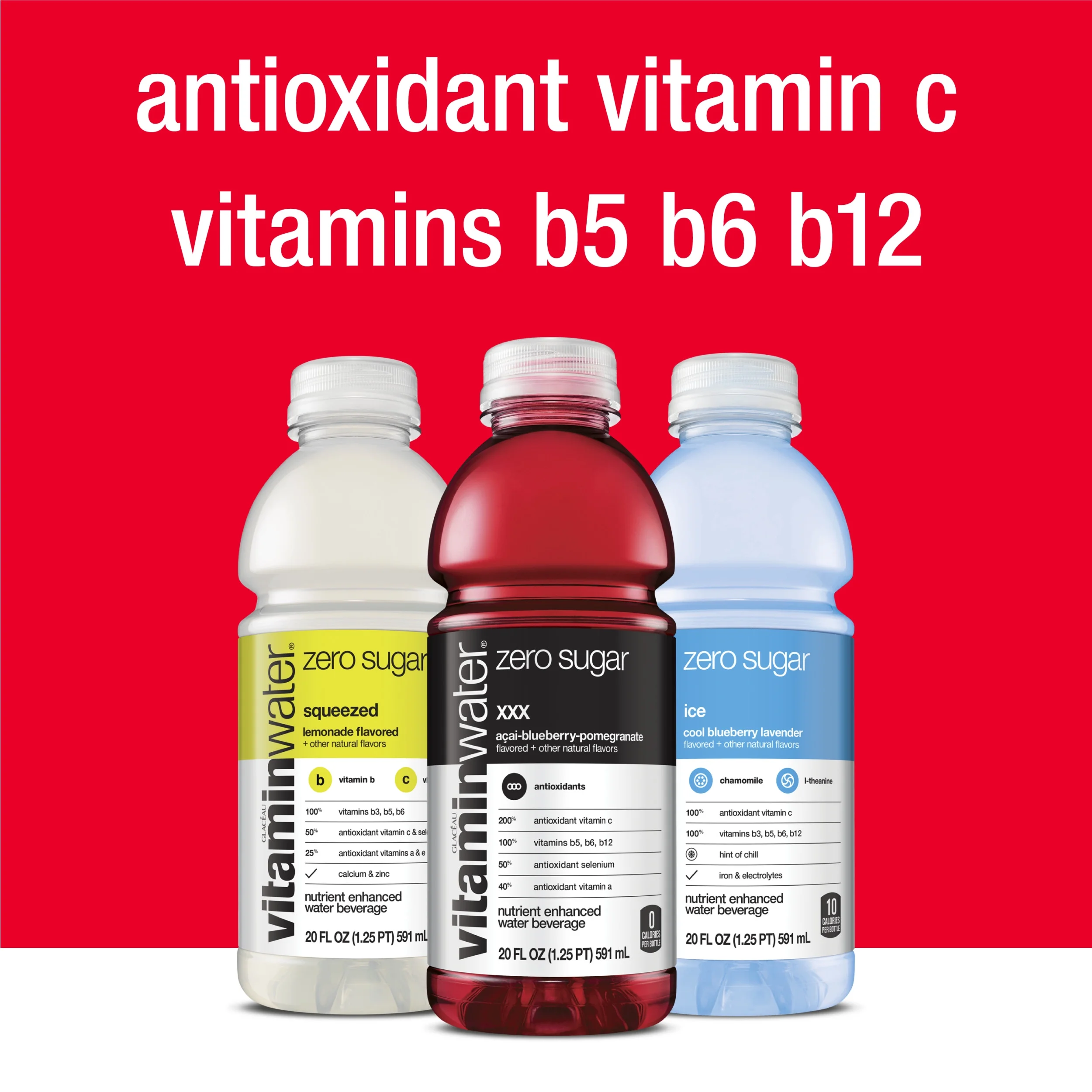 Glaceau Vitaminwater, Variety Pack, 20 Fl Oz, 20 Count Bottles