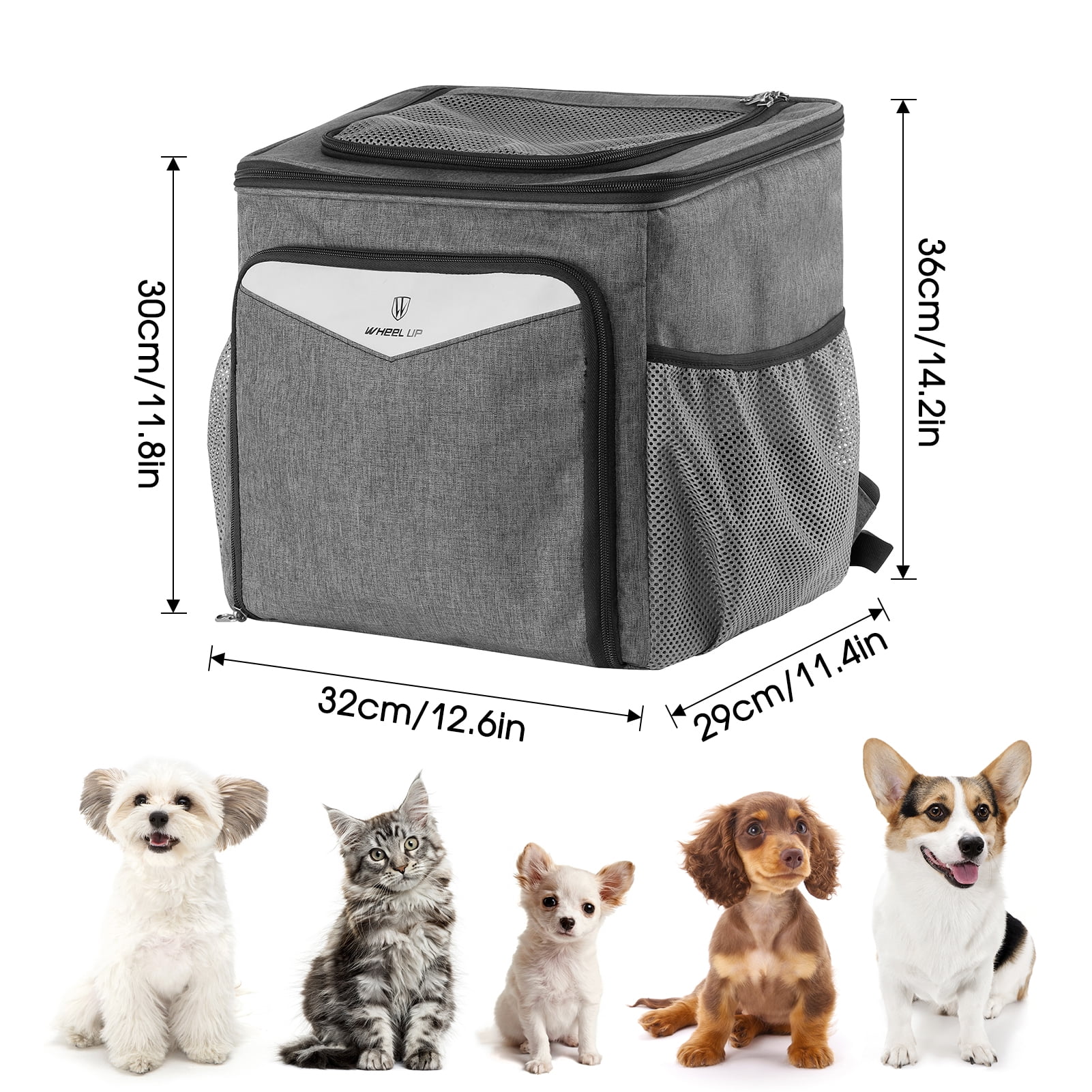 Walmeck Dog Bike Basket Pet Carrier Backpack Expandable Storage Bag for Small Dogs and Cats