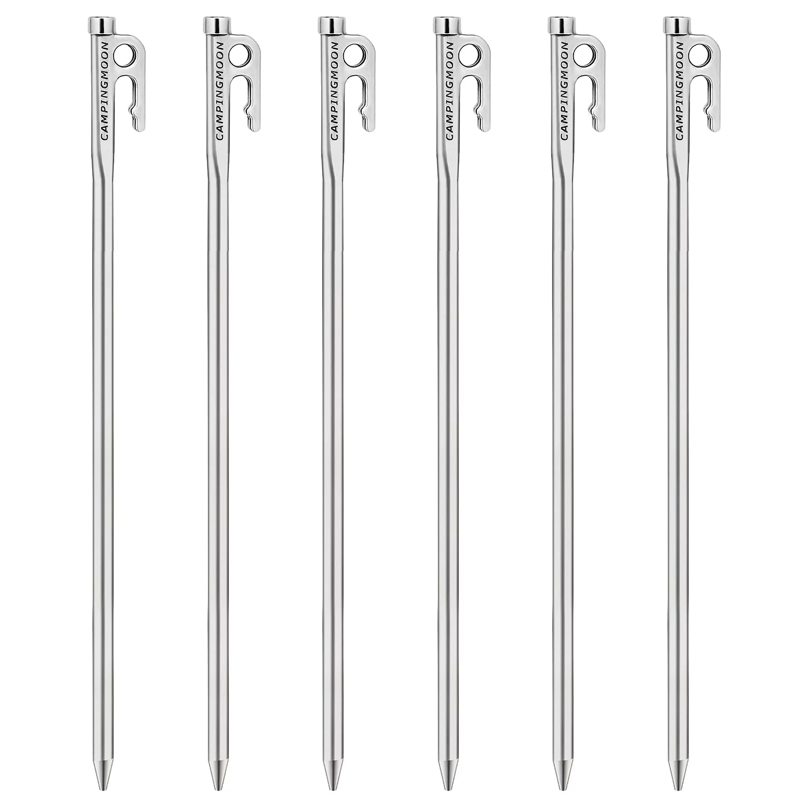 6588 Heavy Duty Steel Tent Stakes Pegs with Hook and Hole Design for Backpacking Camping Tent Canopy