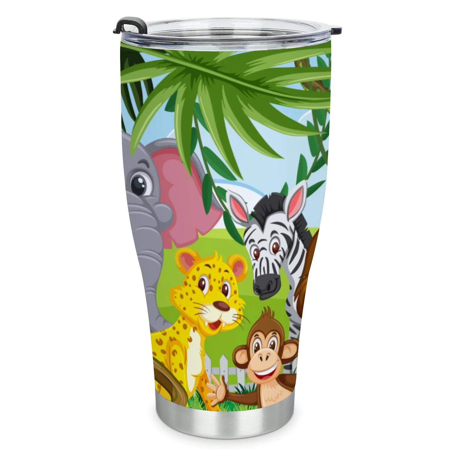 Hidove Stainless Steel Tumbler, Wild Animals in the Forest 30oz Leak Proof & Stainless Steel Bottle for Hot & Cold Drinks - Coffee Travel Mug, Water Metal Canteen, Thermal Cup