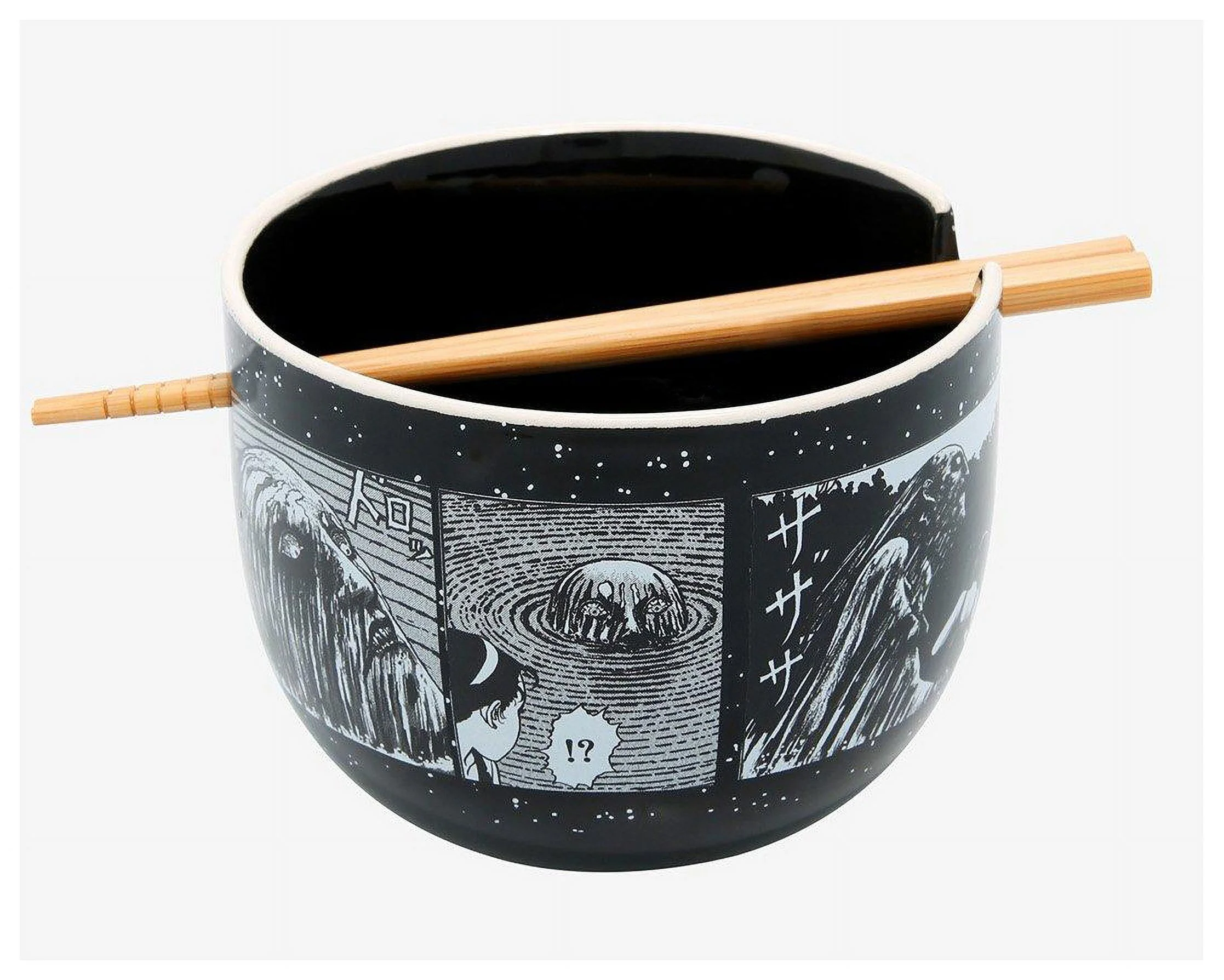 Junji Ito Collection Manga Anime Ramen Bowl Bundle with Bowl, Bamboo Chopsticks Set