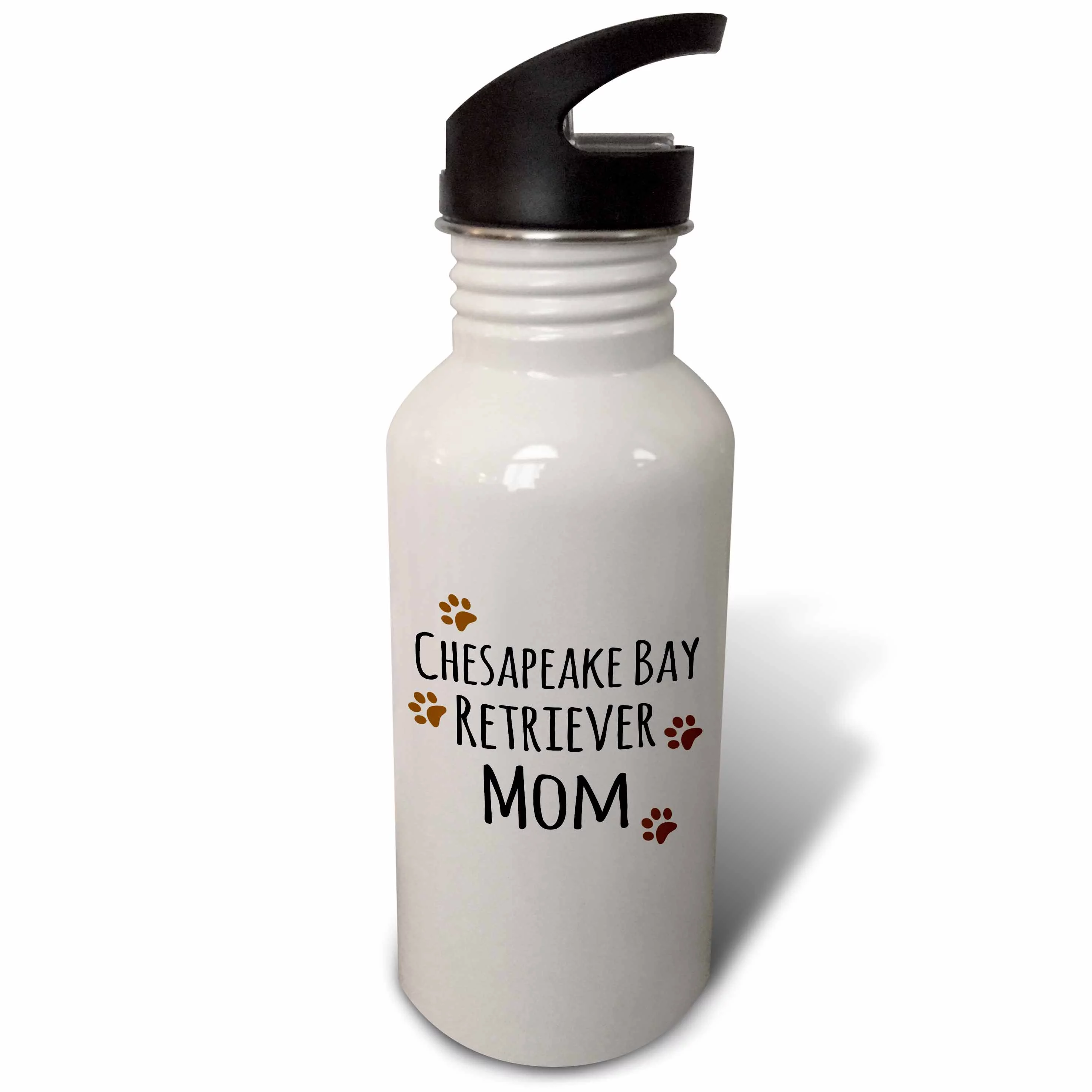 Chesapeake Bay Retriever Dog Mom - Doggie by breed - brown muddy paw prints - doggy lover pet owner 21 oz Sports Water Bottle wb-154095-1