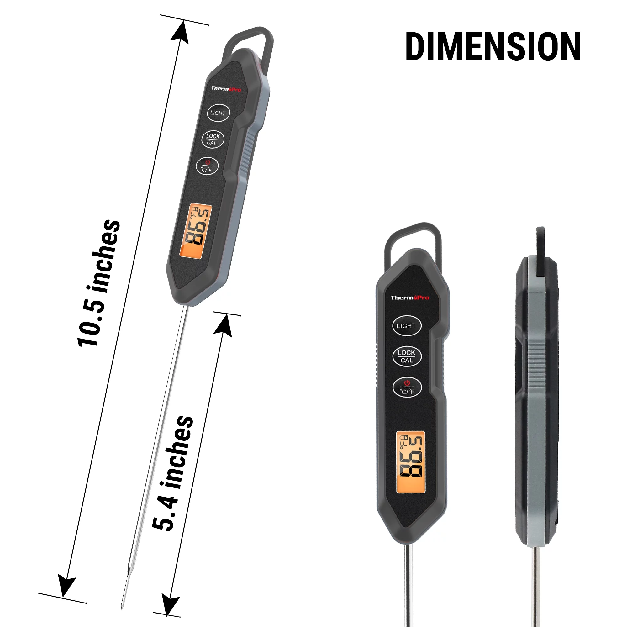 ThermoPro TP15HW Waterproof Digital Meat Thermometer with Stainless Steel Probe and LCD Display