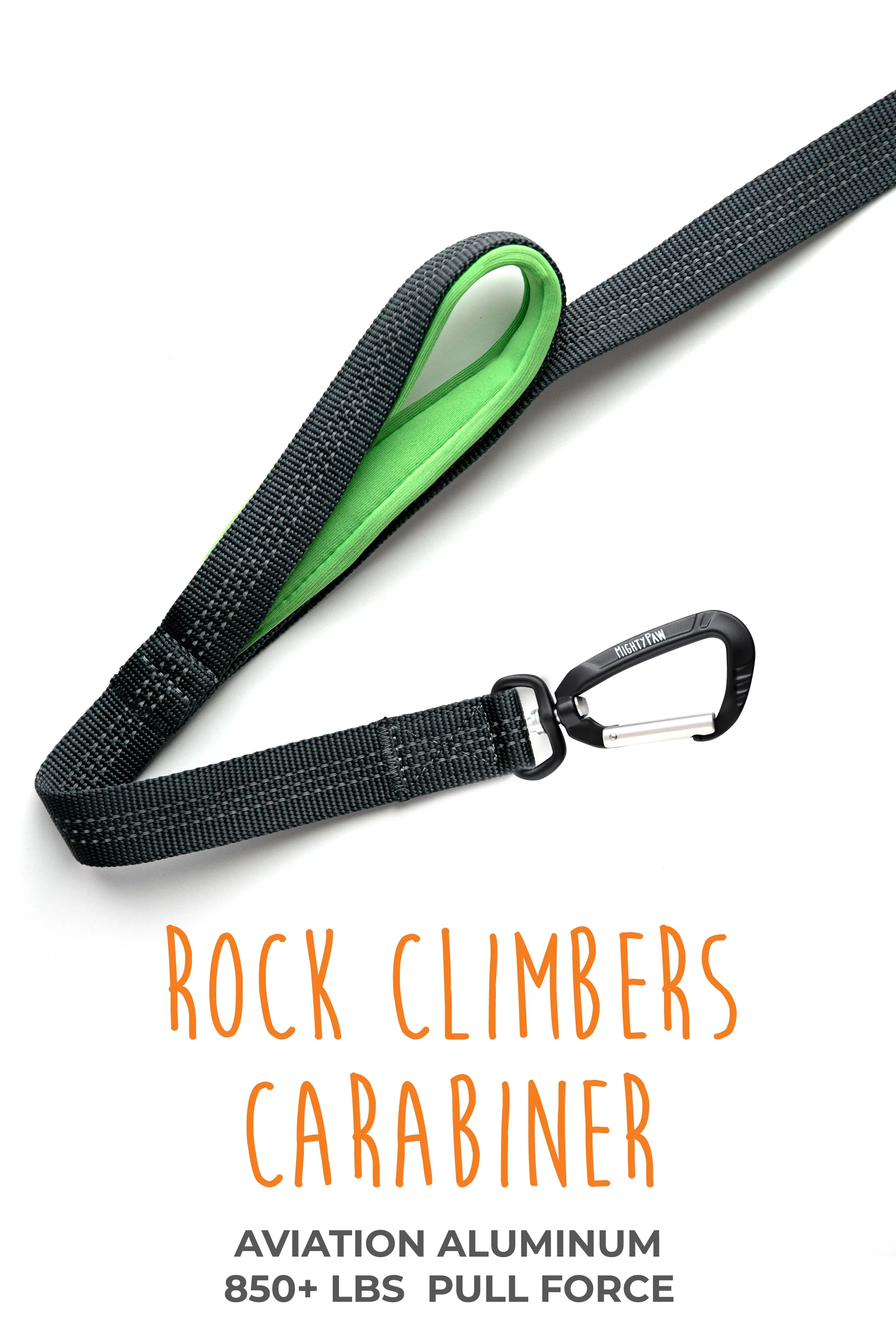 Mighty Paw Dual Handle Dog Leash, 6 foot Dog Lead with Soft Neoprene Handles to Protect Your Hands. Our Reflective Leash allows You to Easily Control Your Pet While Walking (6 Foot, Grey)