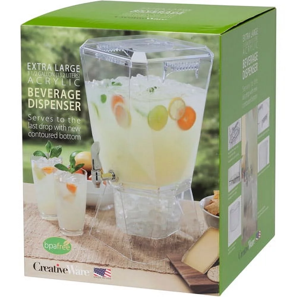 CreativeWare Crown 3.5 Gallon Beverage Dispenser with Base