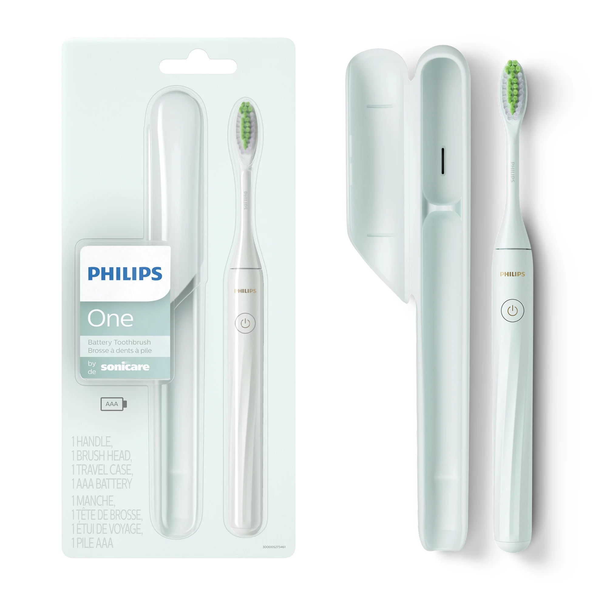 Philips One by Sonicare Battery Toothbrush, Mint Blue, HY1100/03