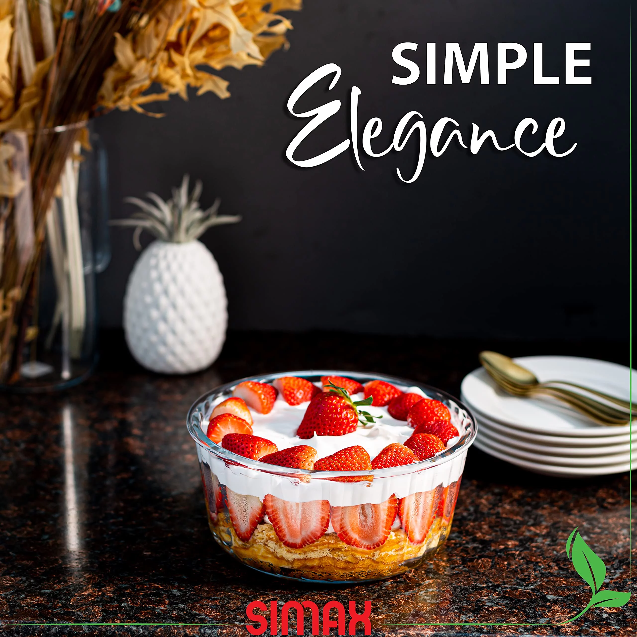Simax Glassware Clear Glass Souffle Dish | Borosilicate Glass, Microwave, Oven, Dishwasher Safe