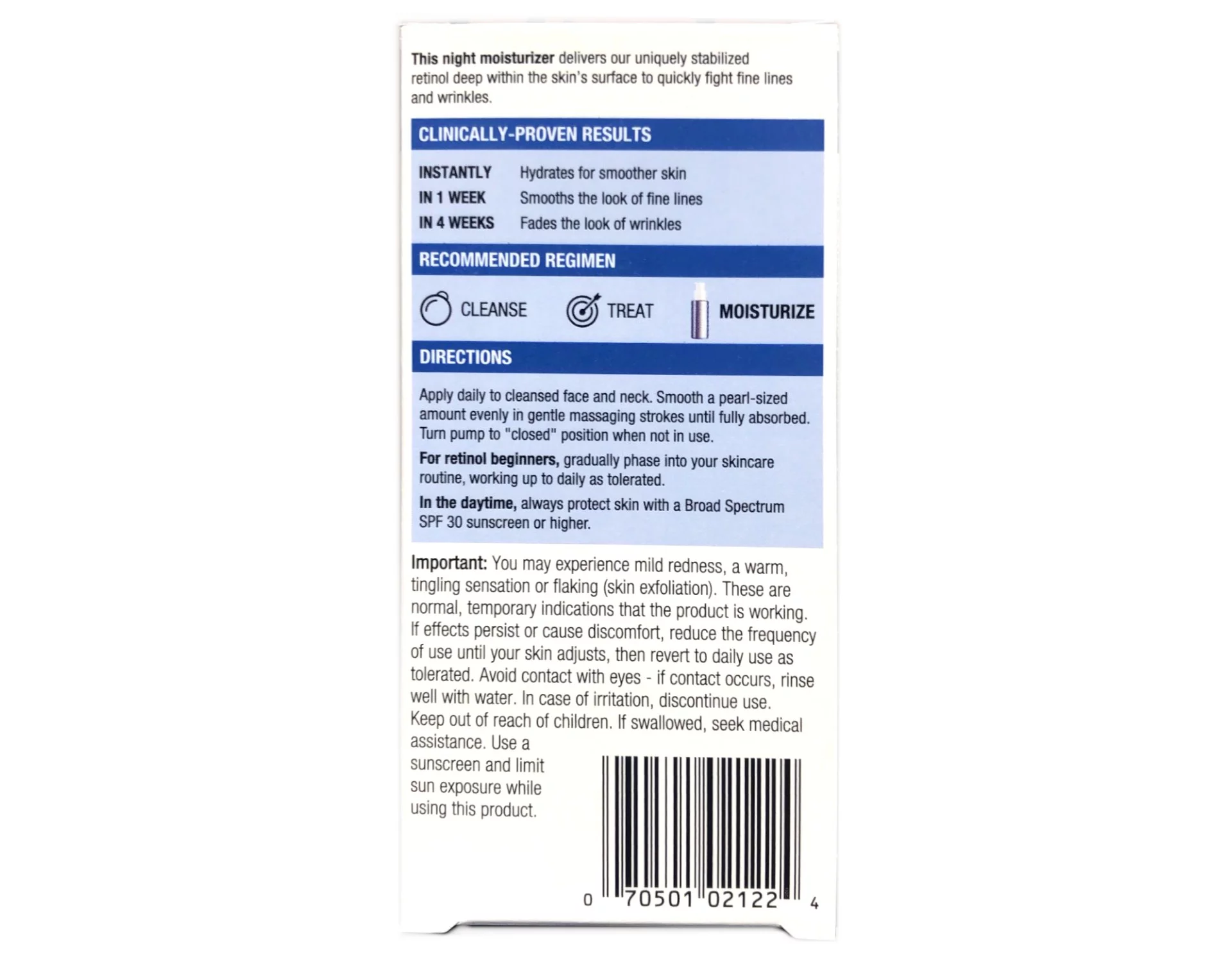 Neutrogena Rapid Wrinkle Repair Moisturizer Night 1 oz (Pack of 2)