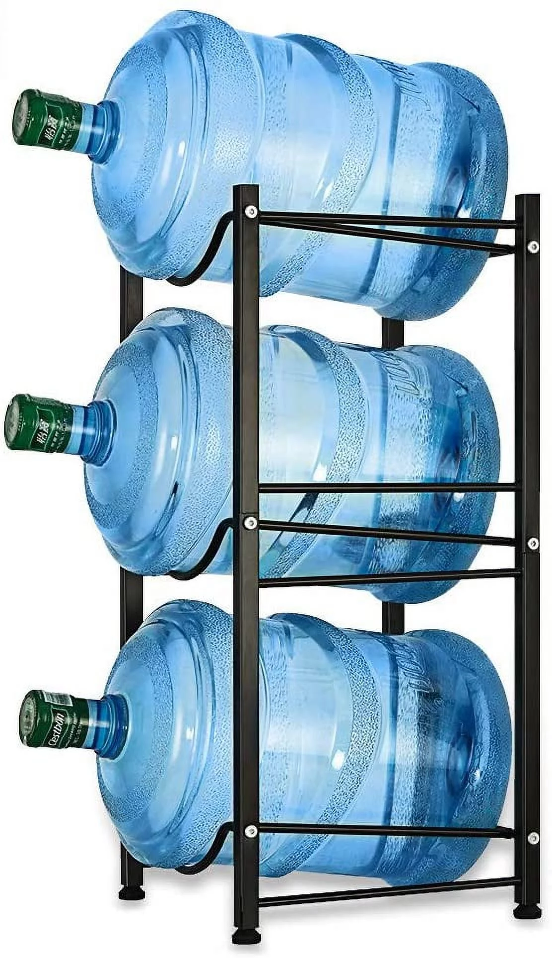 3 Tier Black Water Cooler Jug Rack, 5 Gallon Water Jug Holder Heavy Duty Storage Rack