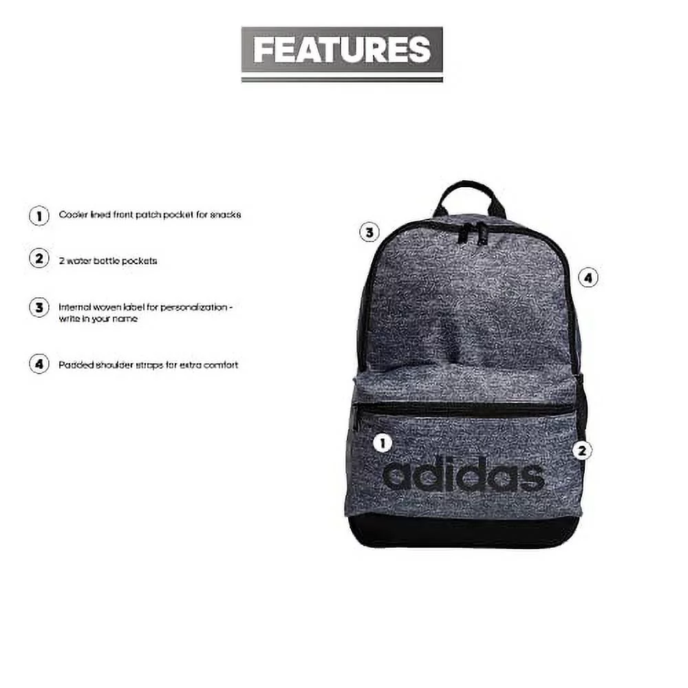 adidas Boys' Youth Classic 3S Backpack, Jersey Onix Grey/Black, One Size
