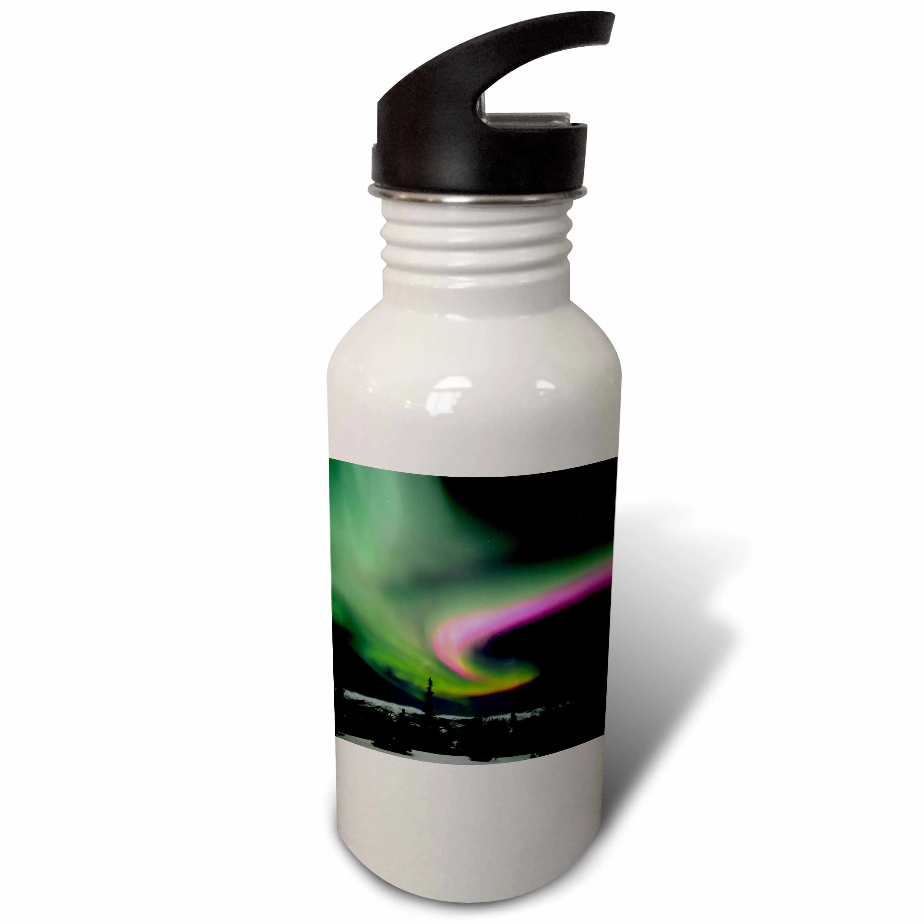 Alaska, Hot Springs. Aurora Borealis, Northern Lights - US02 FZU0004 - Frank Zurey 21 oz Sports Water Bottle wb-87461-1