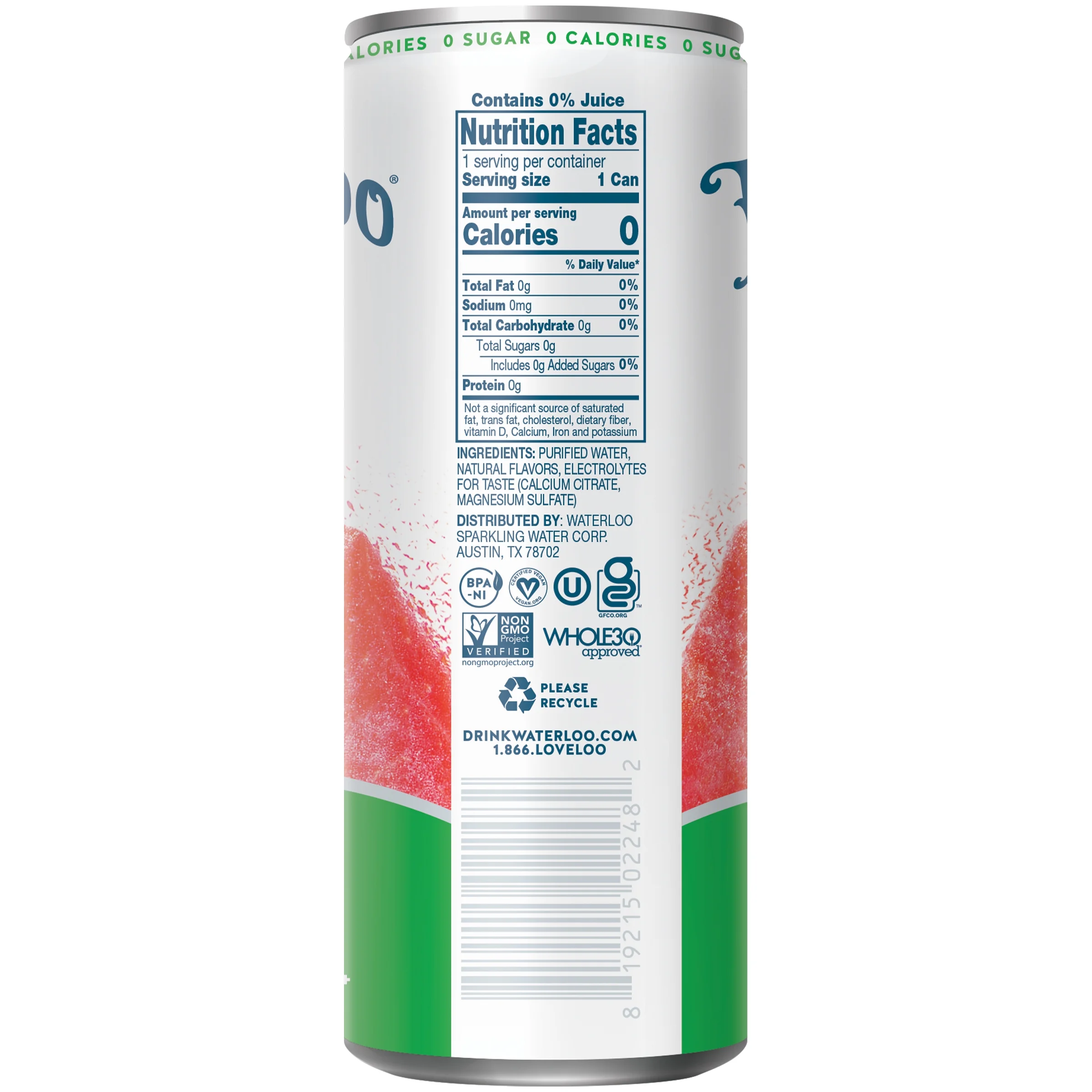 Waterloo Still Water, Watermelon Lime Mint, 12 fl oz, 24 Pack Cans