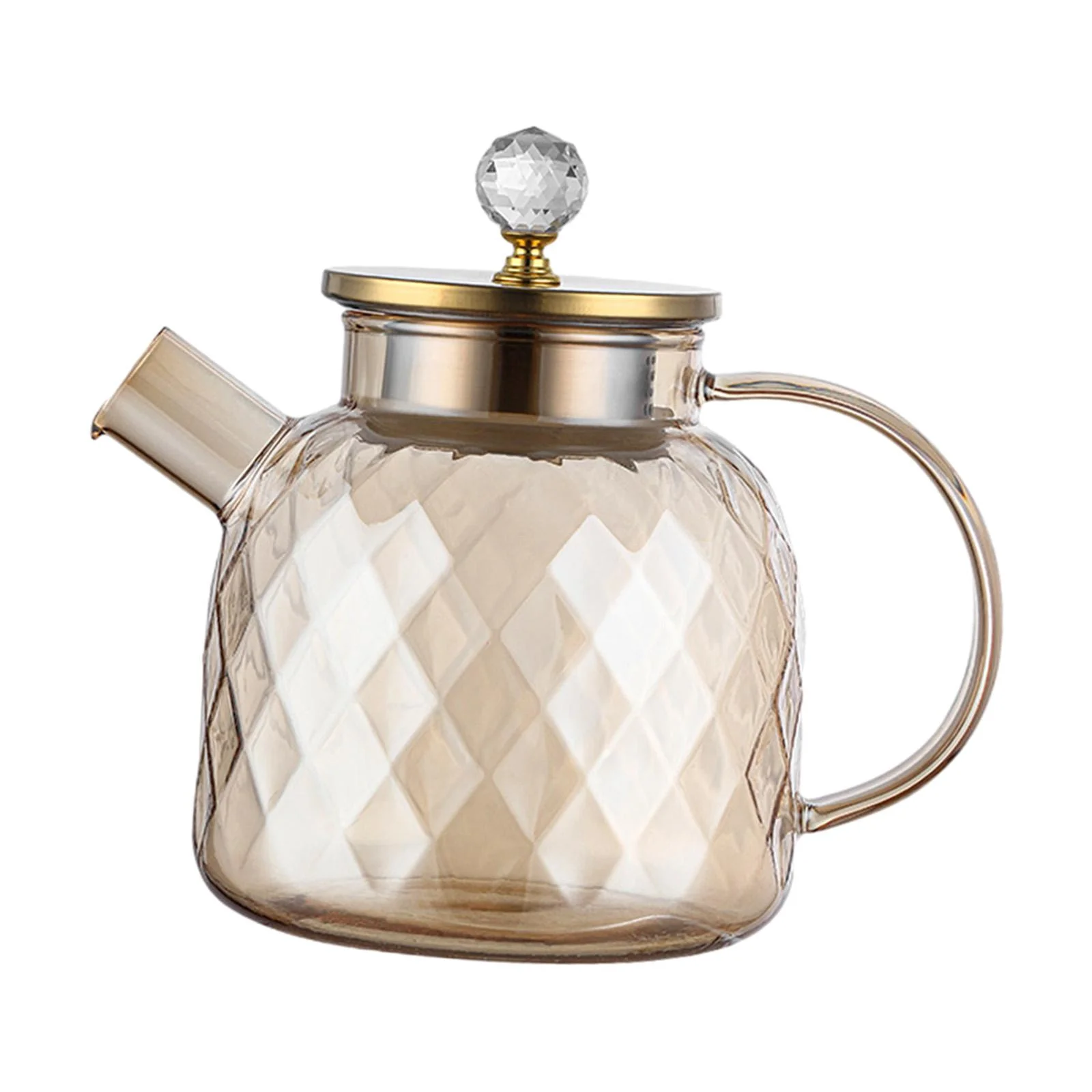 perfk Glass Pitcher Lightweight Tea Pot Kettle for Juice Milk Cold or Hot Beverage 1.3L