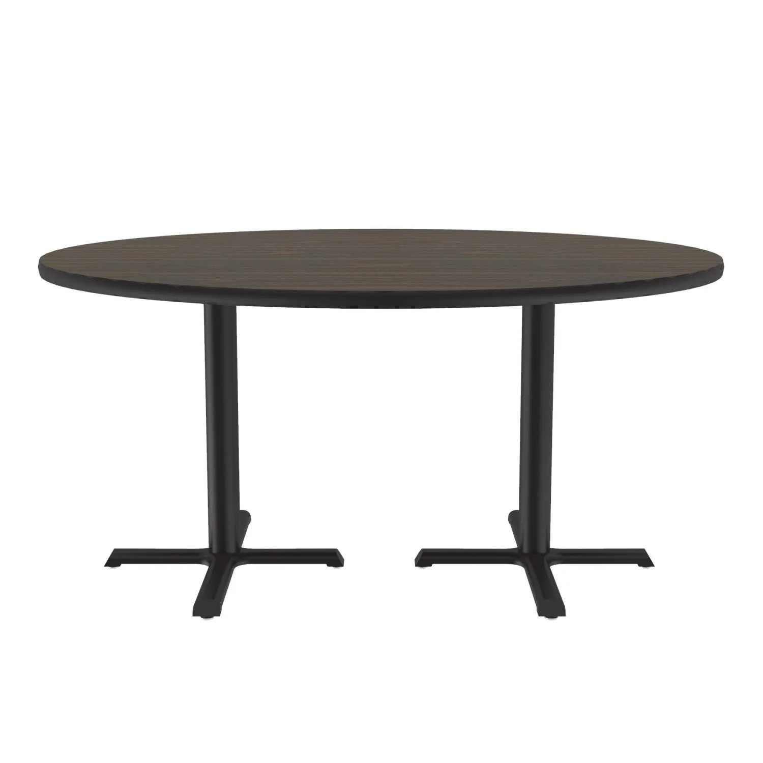 Correll Round Laminate Cafe And Breakroom Table With Walnut Finish BCT60TFR-01