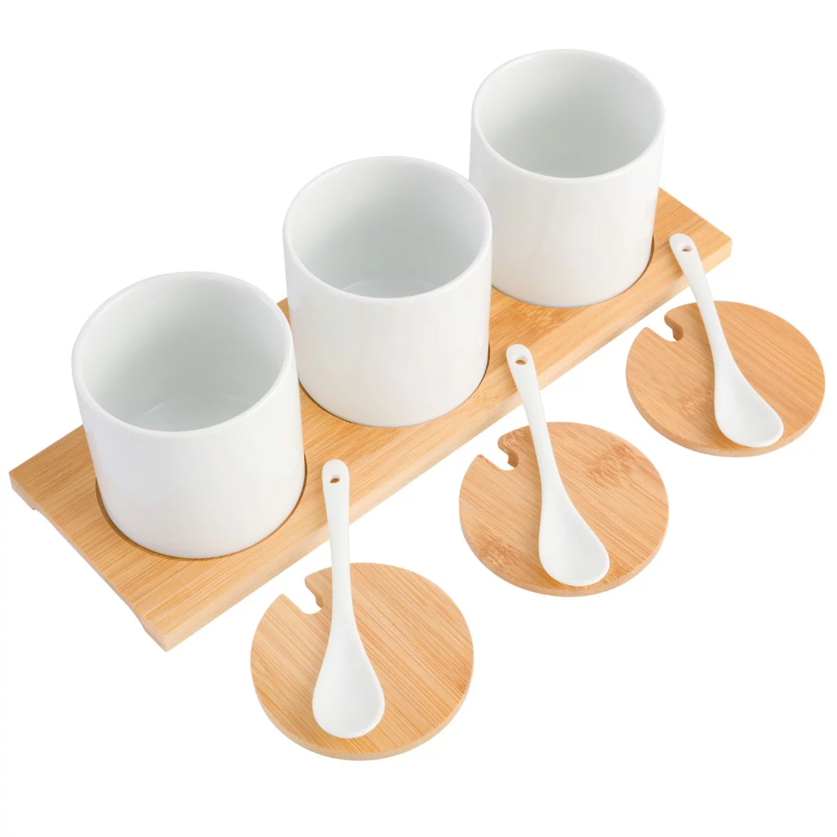 Gibson Home Gracious Dining 10 Piece Condiment Jars W/ Spoon and Lid Set