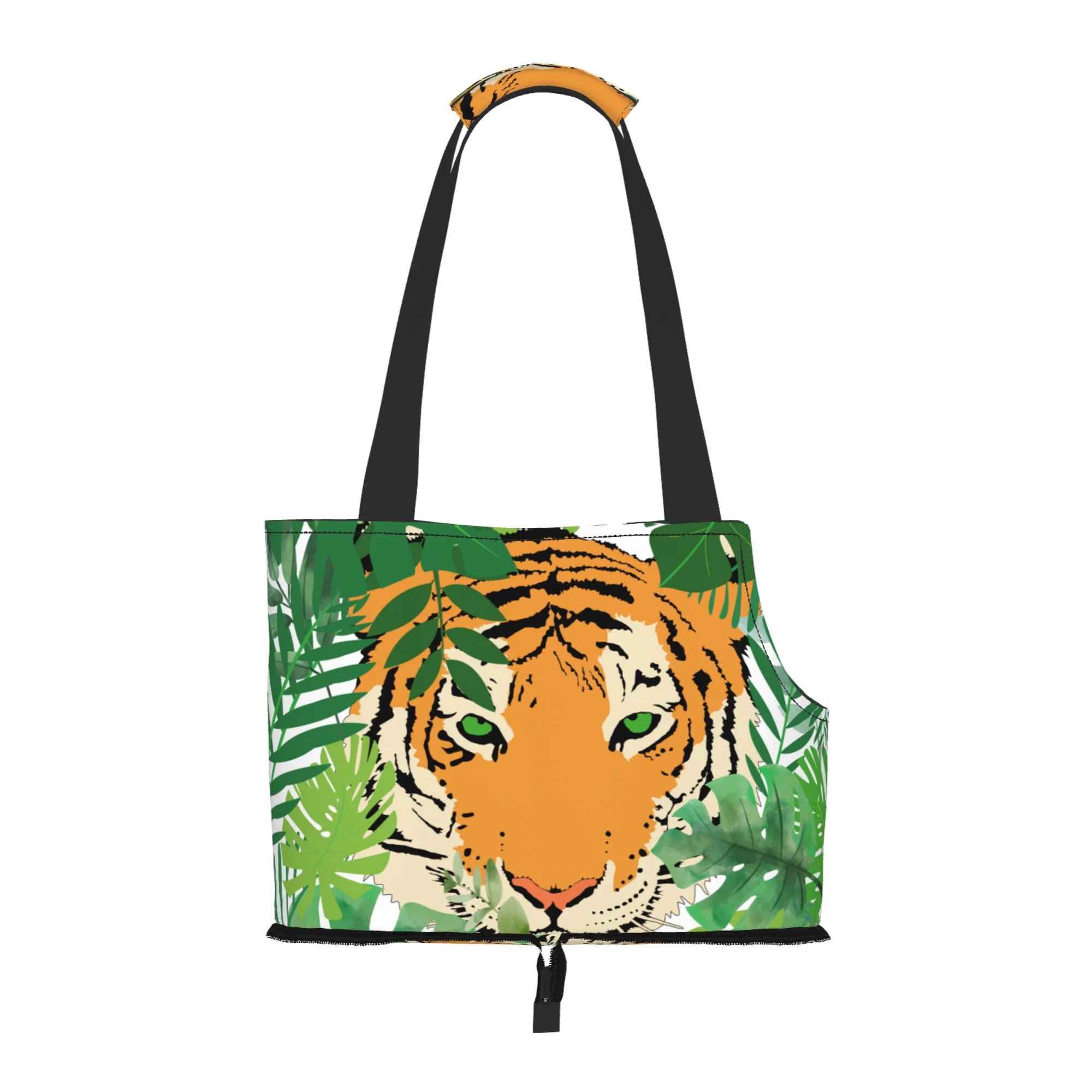 XMXY Dog and Cat Sling Carrier, Collapsible Soft Pouch Tiger Wildlife Animal Pet Tote Bag, Small Kitten Puppy Outdoor Travel