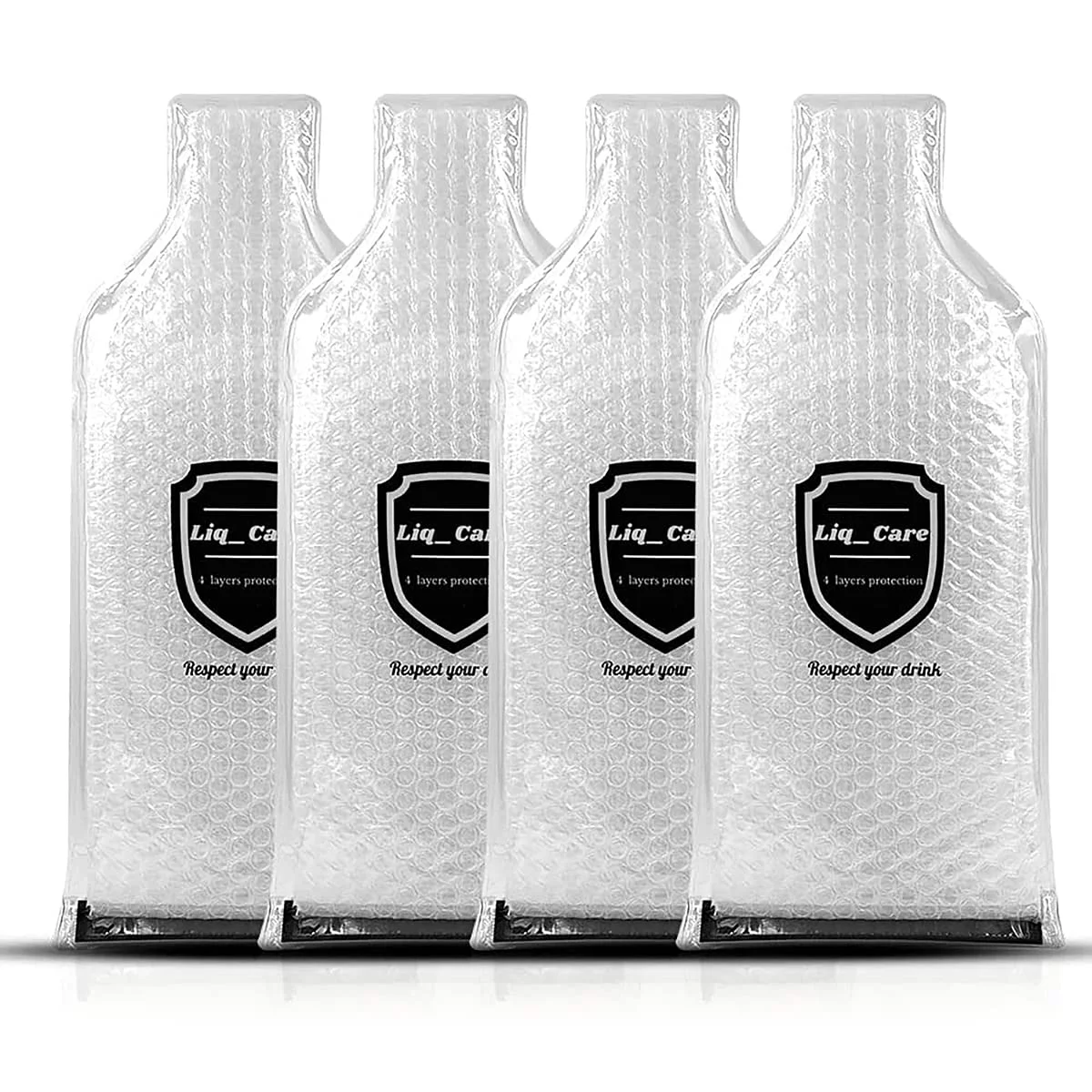 Tipsee Chef Reusable Wine Bottle Protector Sleeves for Travel | Convenient Bottle Sleeves, Multi-Layered Protection for Airplane and Luggage Leak-Proof Bottle Transport - 4 Pack