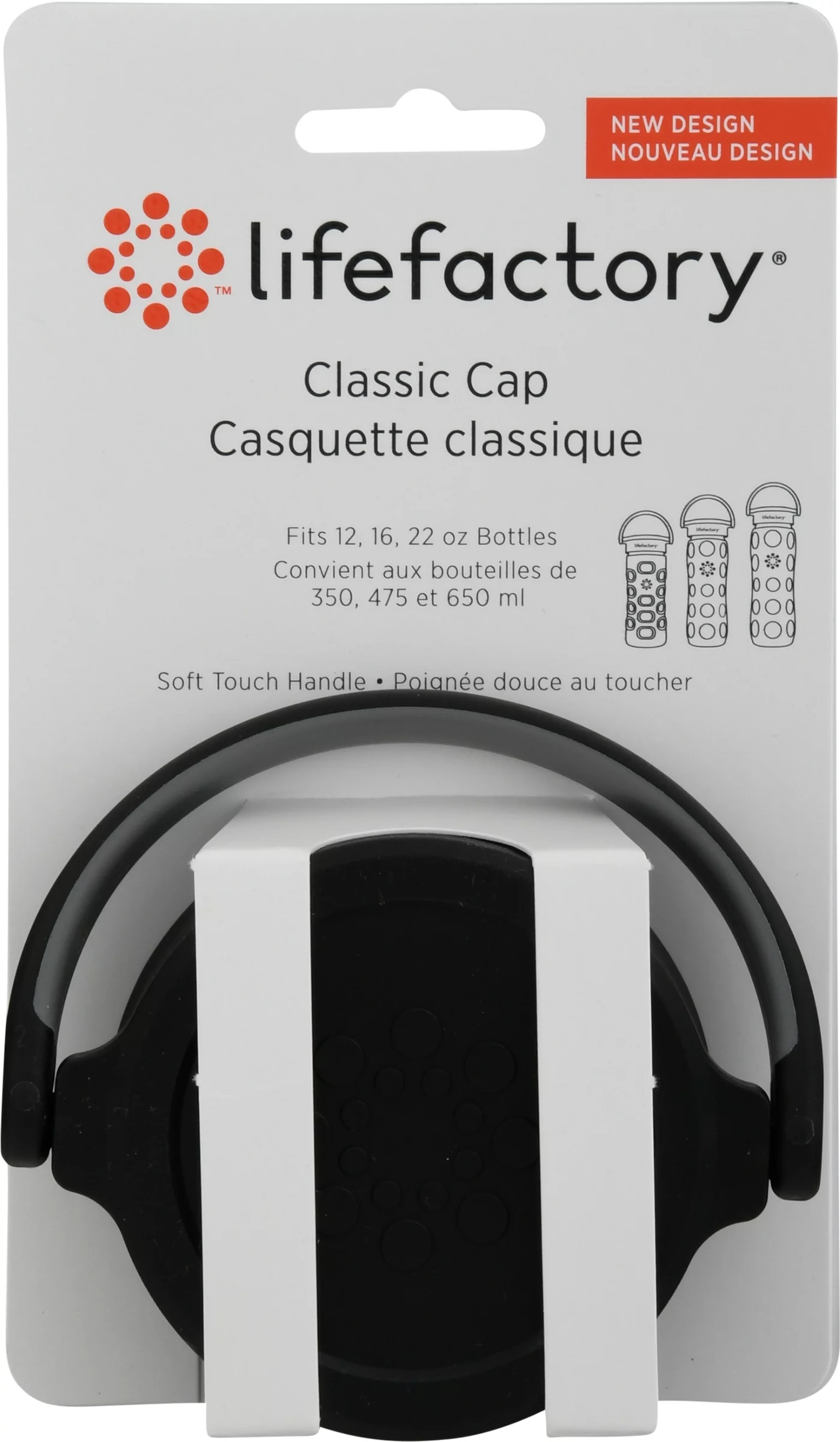 Lifefactory Onyx 12, 16, 22-Ounce Glass Bottles, 1 EA Classic Cap, one size