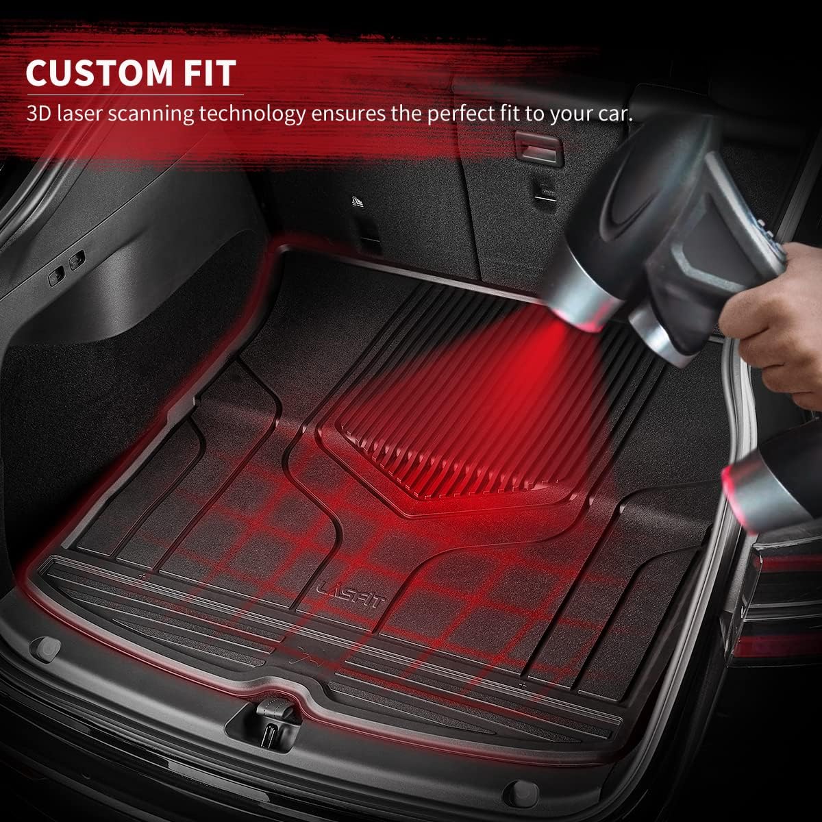 LASFIT Liners 2017-2022 Tesla Model 3 Cargo Mats, TPE Material Non-Toxic & Smell, Black