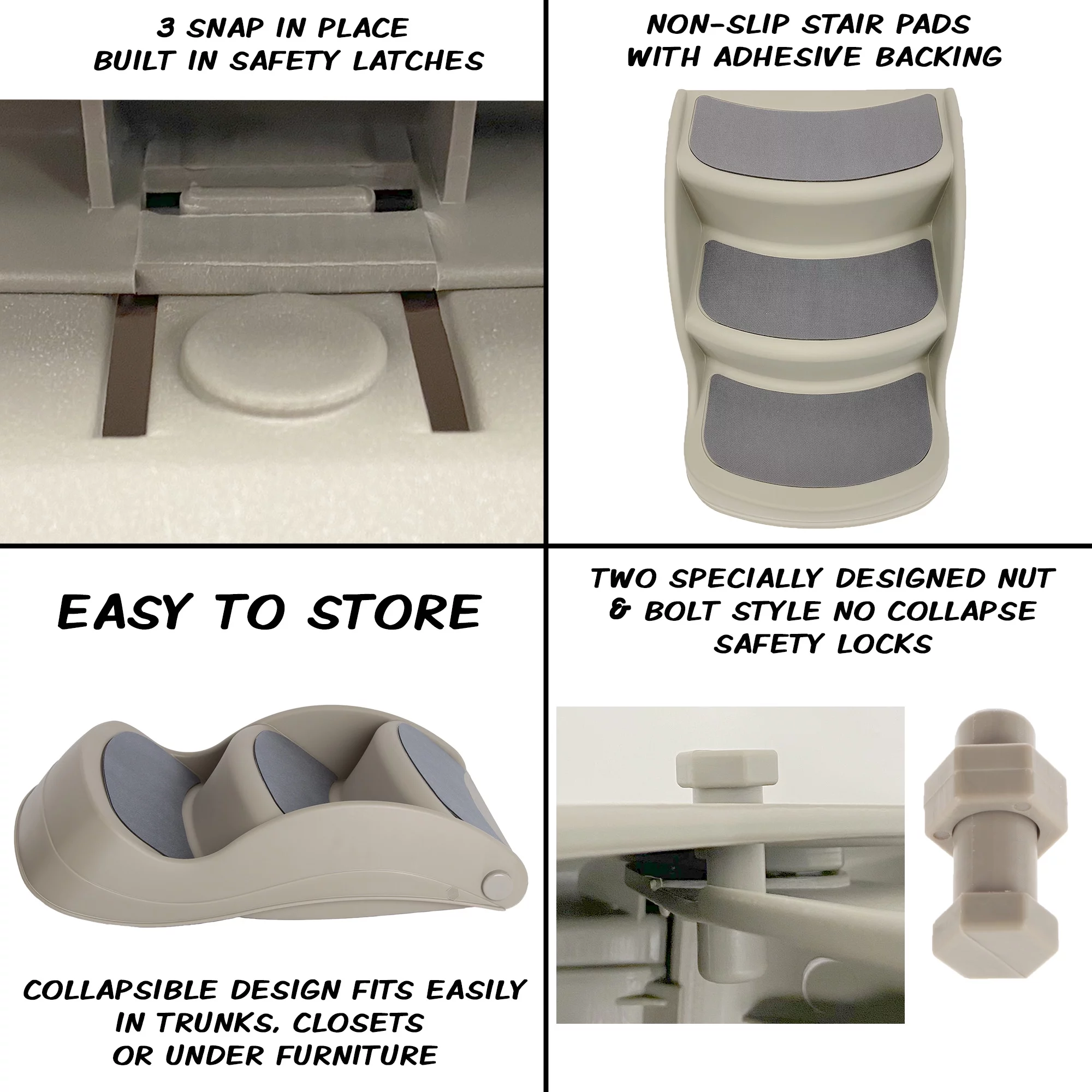 Petmaker Nonslip Foldable Dog Pet Stairs, 3 Steps, 14.5