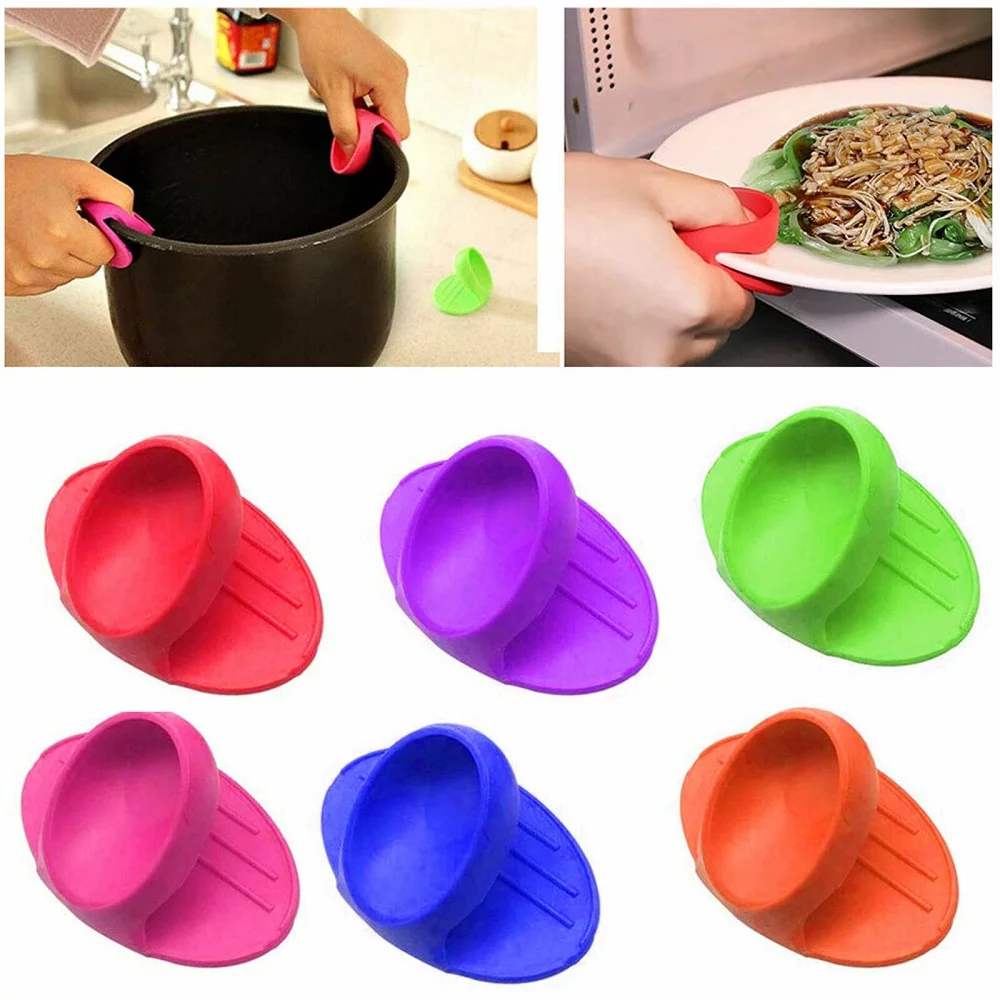 New Mini Silicone Pinch Pot Holder Hot Plate Pan Glove Grip Heat Resistant Oven 2 Pack