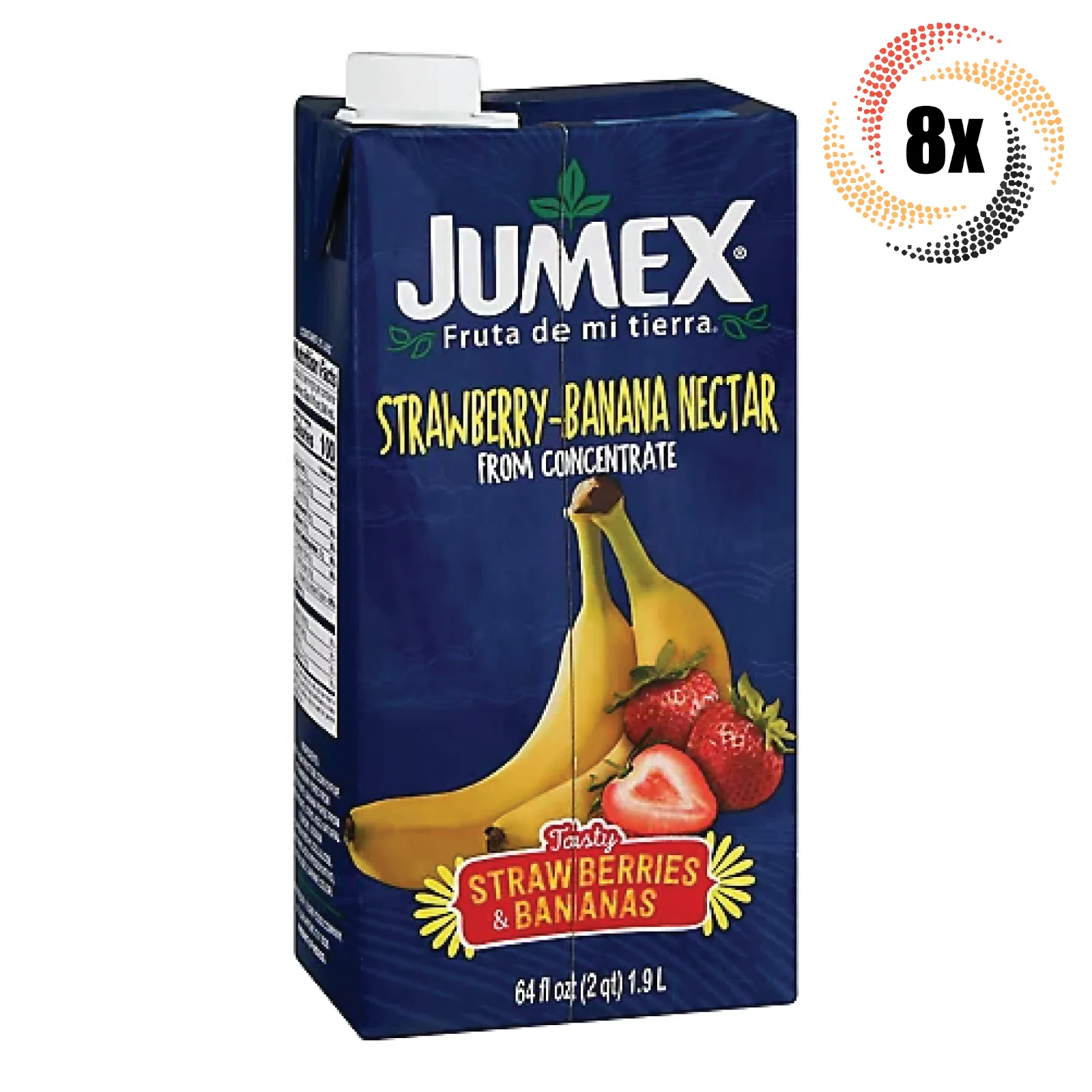 Full Box 8x Cartons Jumex Strawberry Banana Flavor Drink 64 Fl Oz Fast Shipping!
