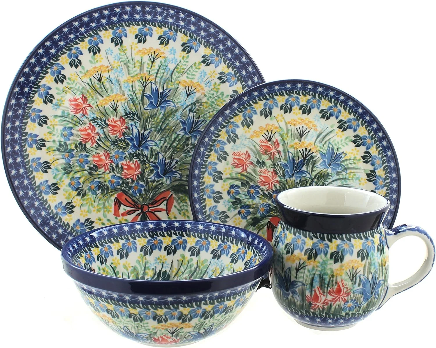 Polish Day Lily Bouquet 4 Piece Place Setting - Service For 1