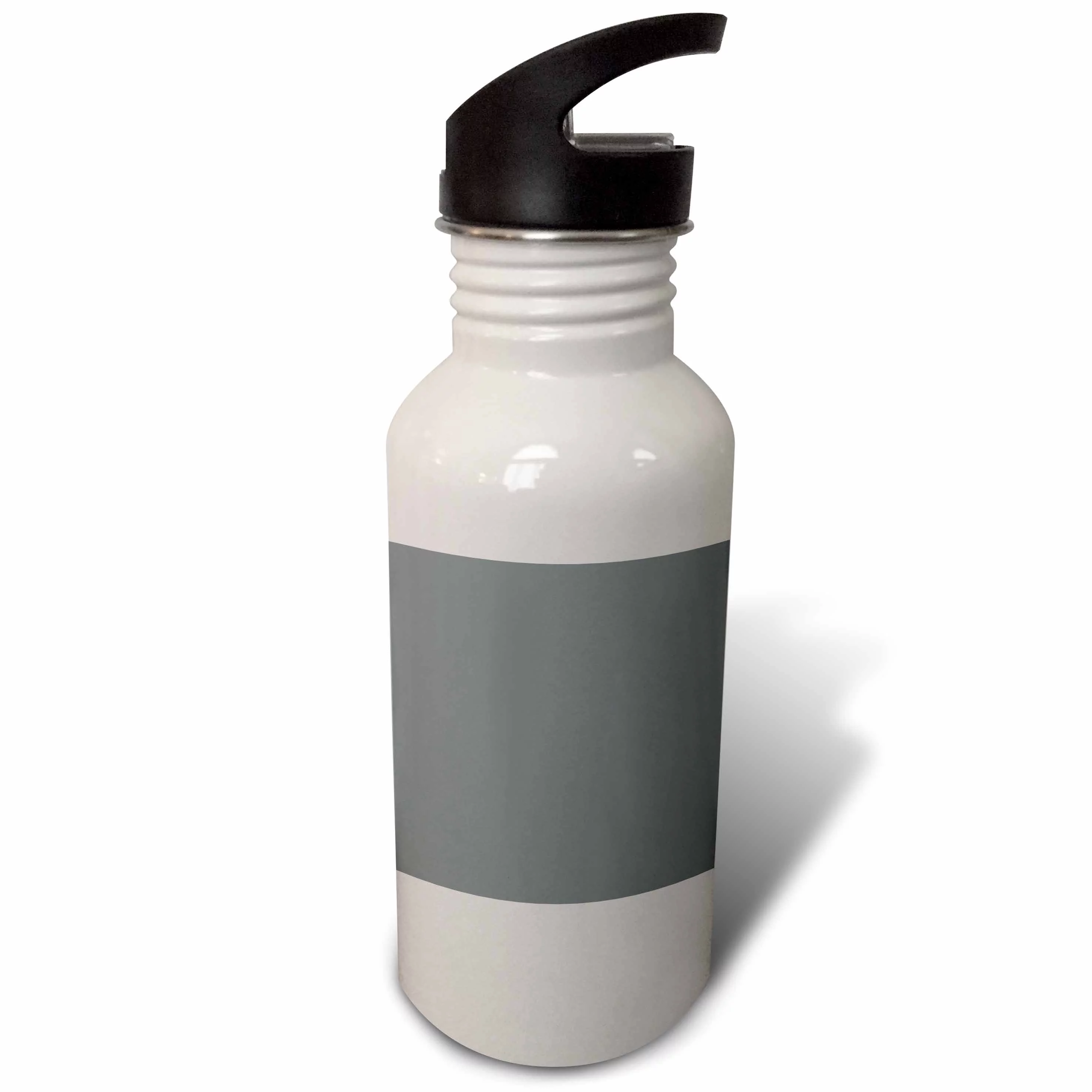 Dark Grey - Charcoal steel gray - plain simple one single solid color - modern contemporary 21 oz Sports Water Bottle wb-159862-1