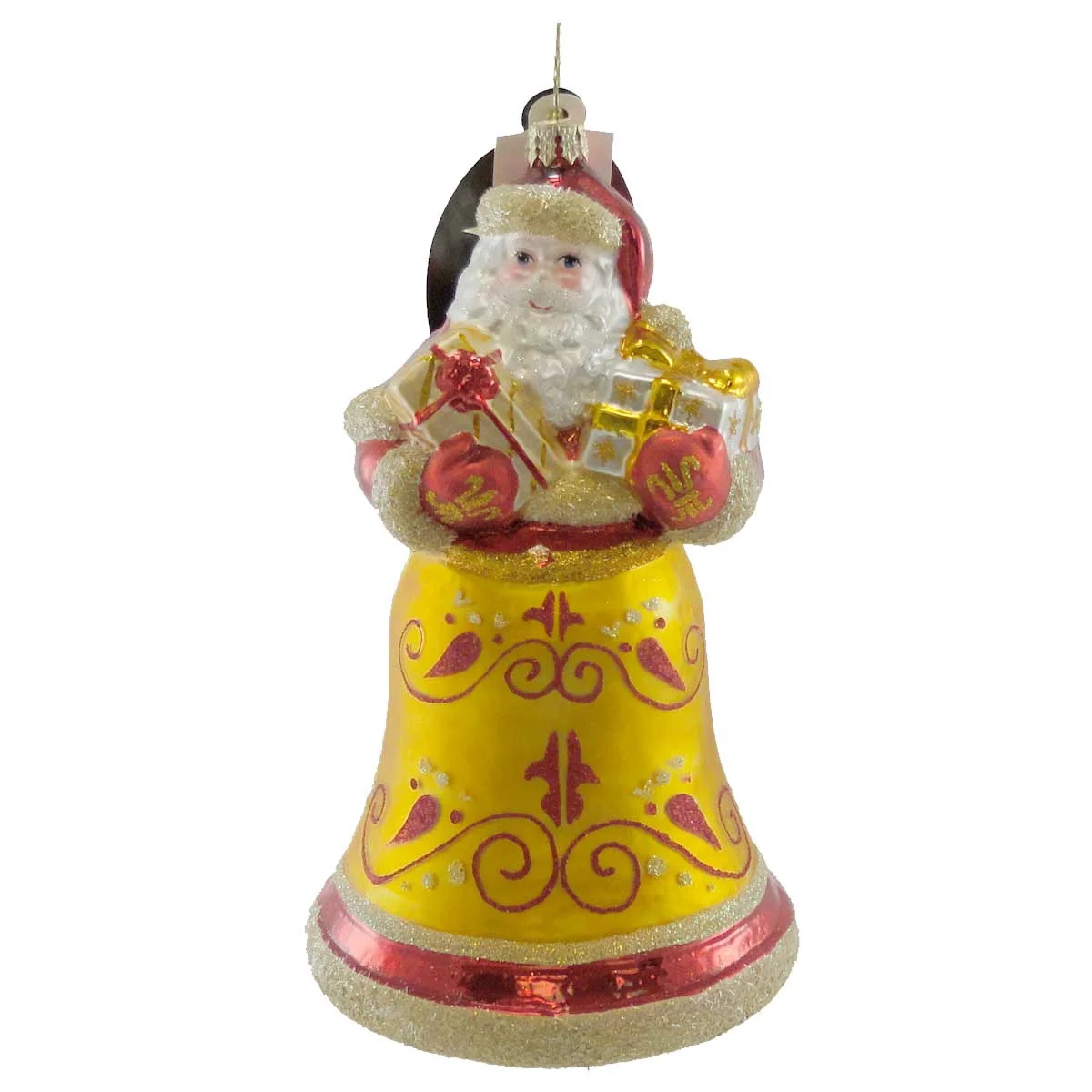 Christopher Radko GOLDEN CHIME NICK Blown Glass Ornament Christmas Santa Bell