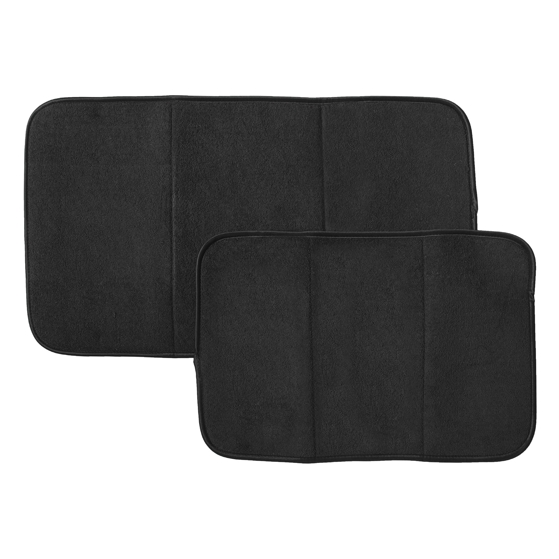 Microfiber Dish Drying Mat Reverses to Mesh, 2 Piece Set, Black