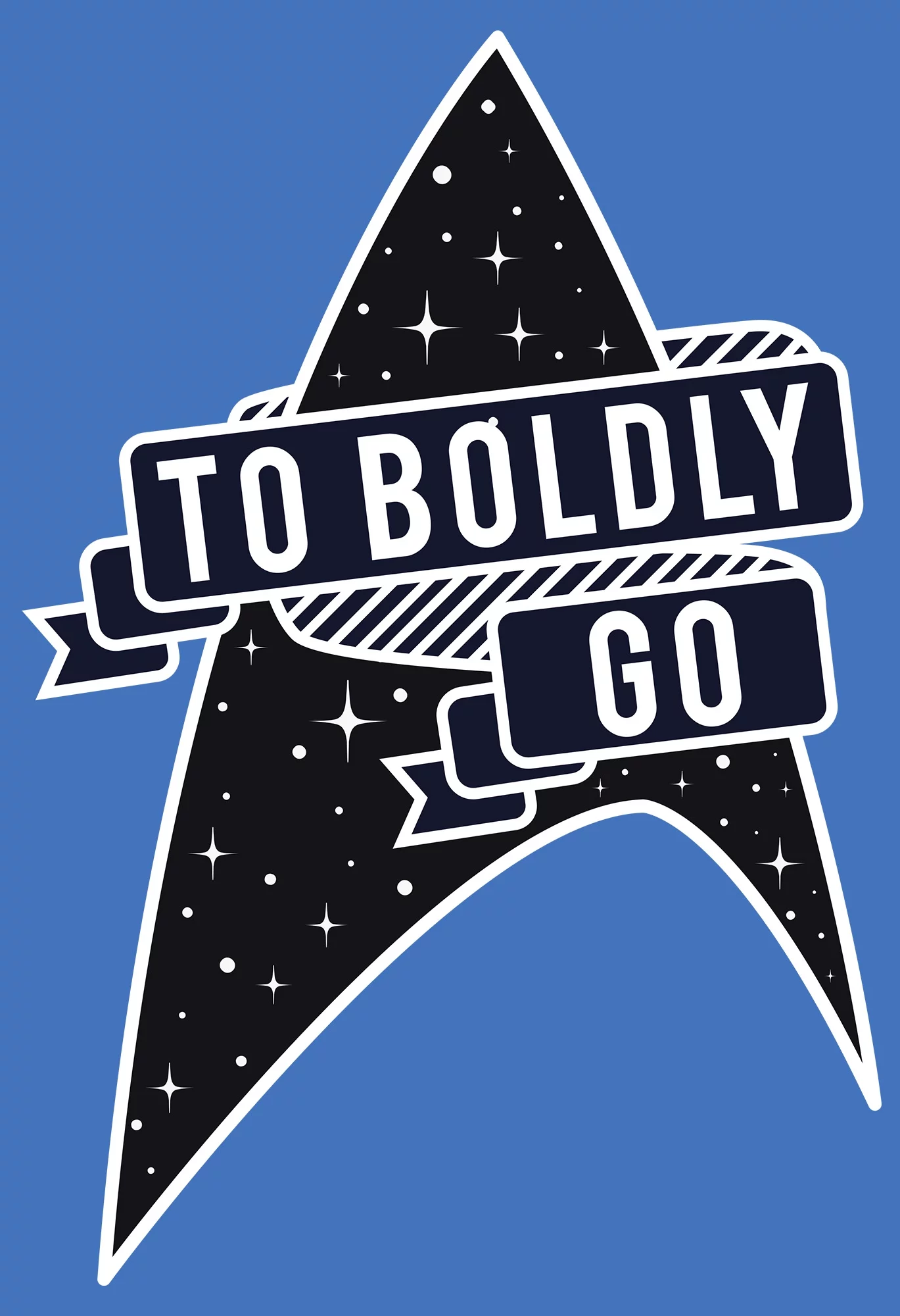 Men's Star Trek To Boldly Go Starfleet  Pull Over Hoodie Royal Blue X Large