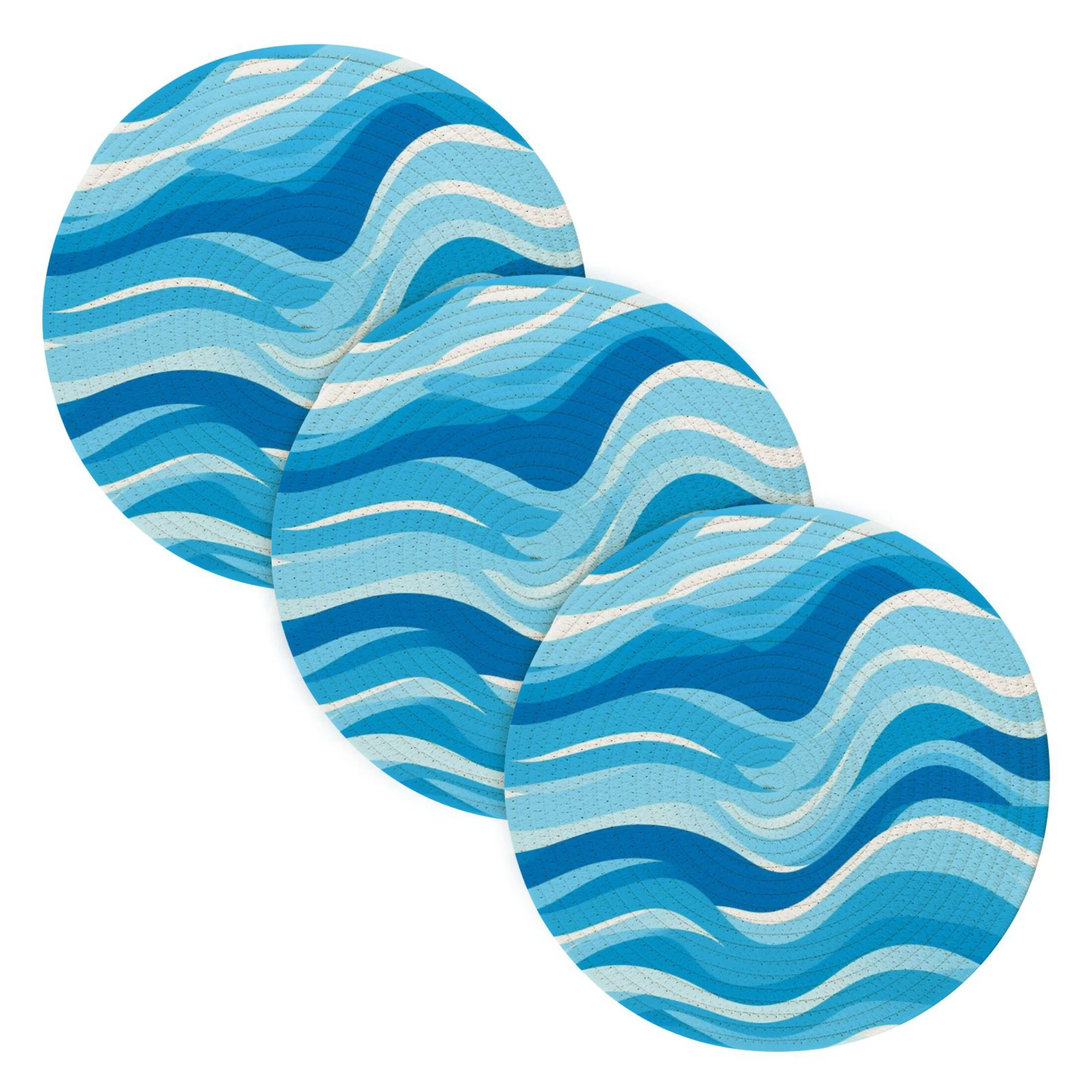 Blue Liquid 3 PCs Pot Holders Trivets Kitchen 15