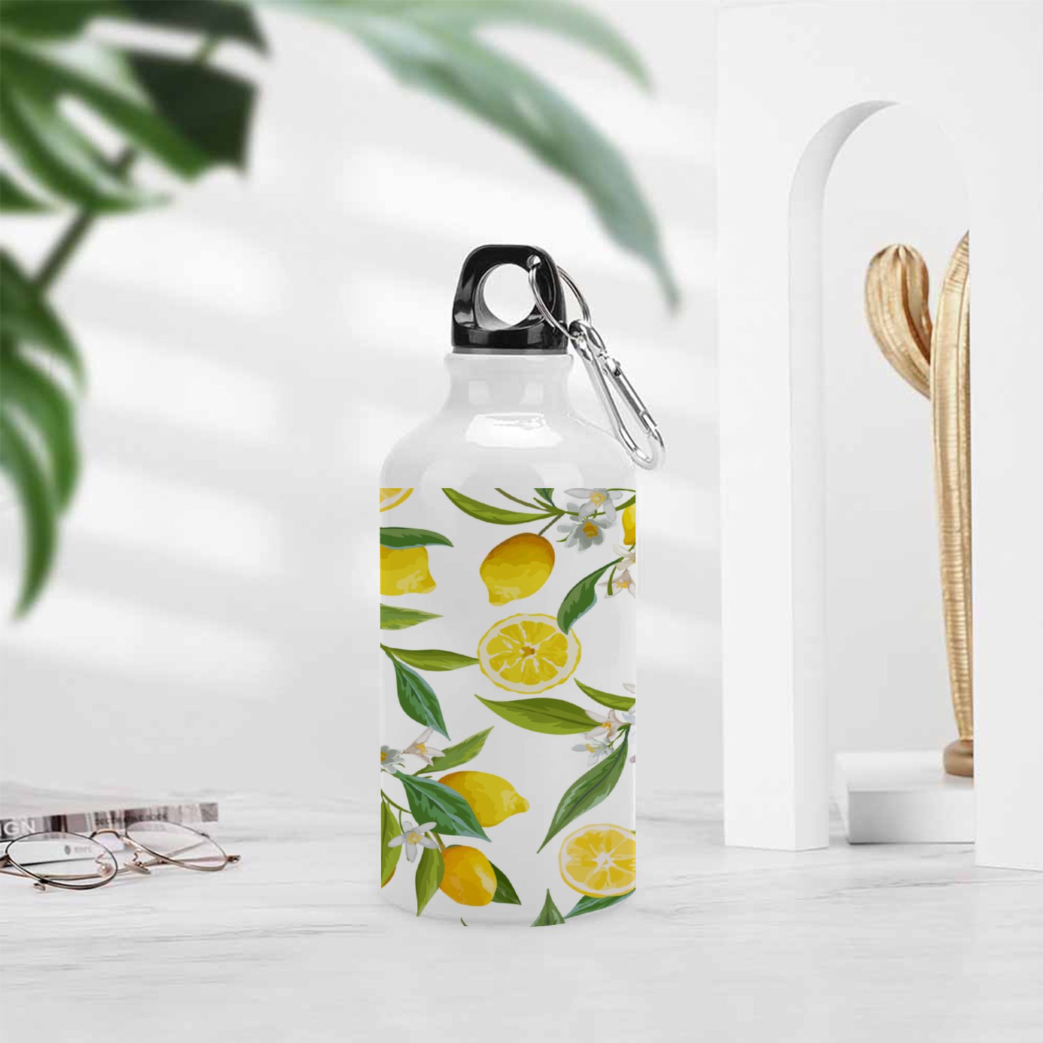 SKYSONIC 400ml Sport Aluminum Water Bottle,Fruits,Sport Multipack Leak Proof Easy Carry Travel Bottle with Twist Cap for Gym Hiking Camping Running Bike Outdoor