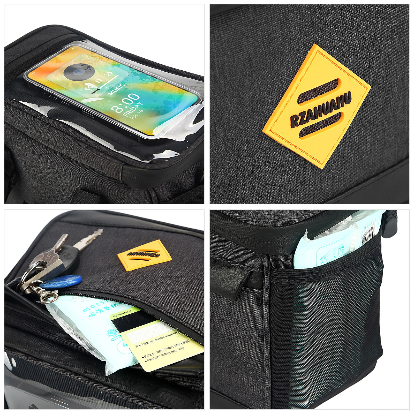 Cycling Insulated Bike Cooler Bag with Mesh Pockets Easily Access Small Items on Your Bike Trips!